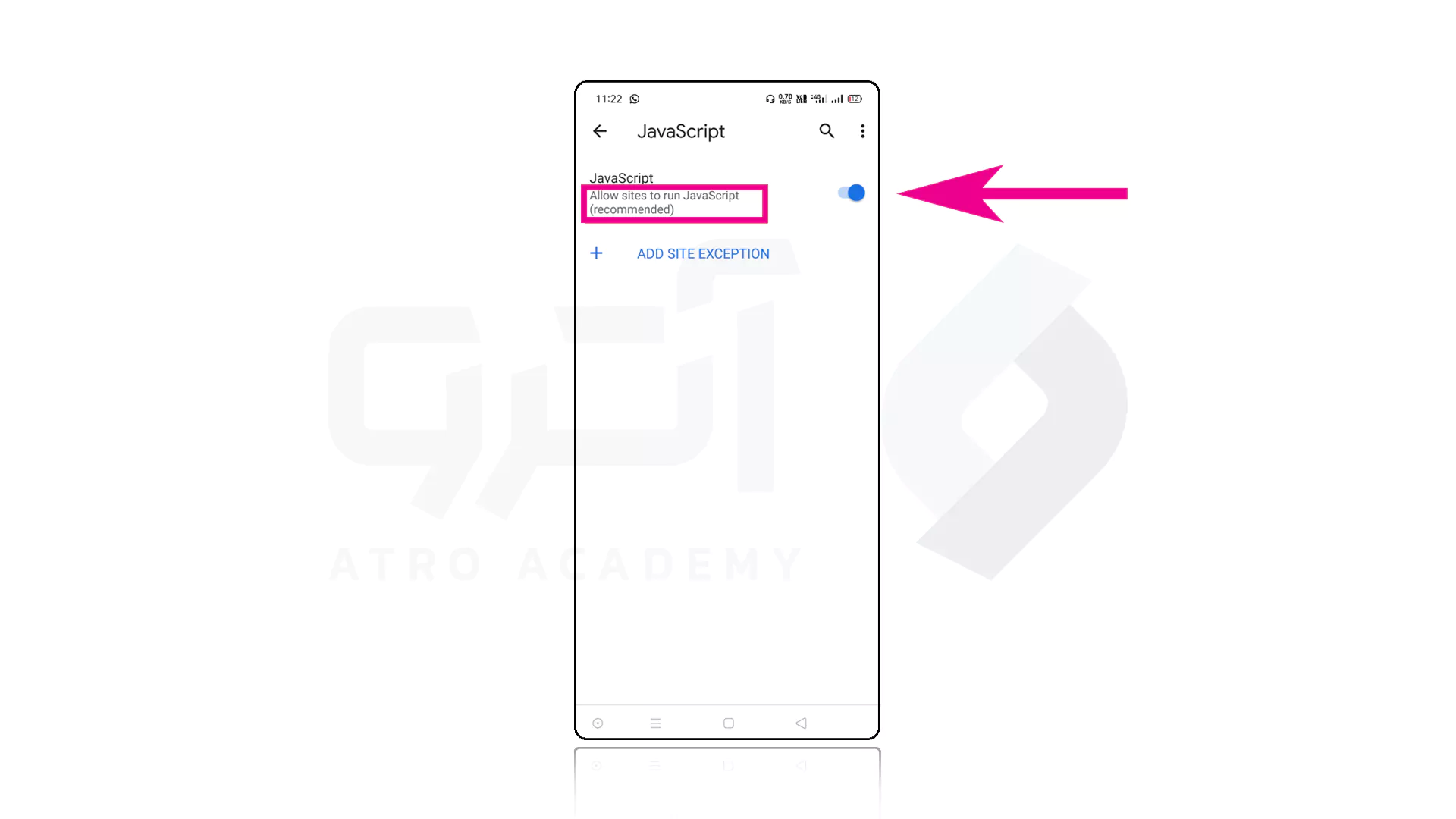 مراحل فعال کردن JavaScript در اندروید