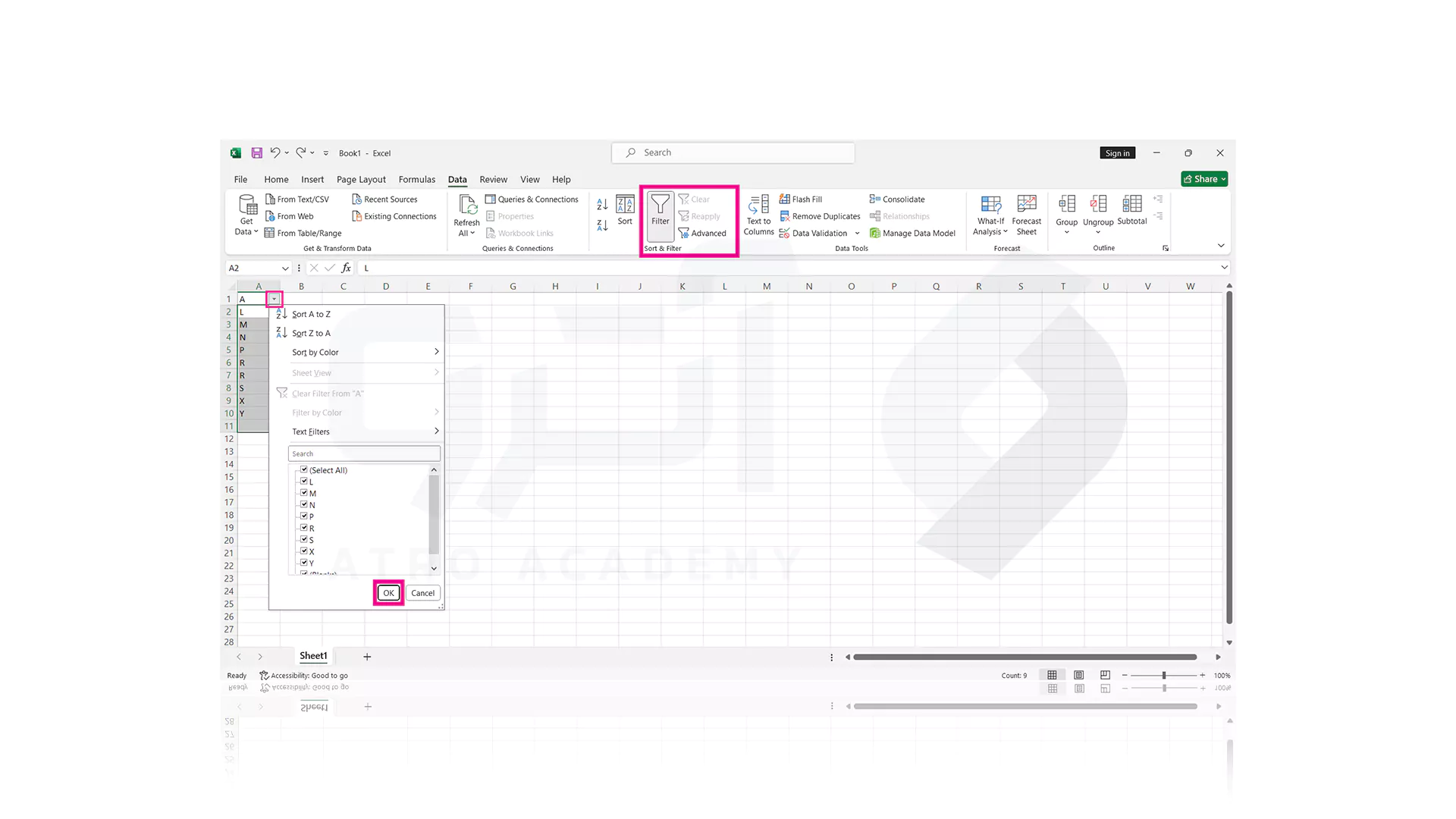 نحوه فیلتر کردن داده ها در Excel