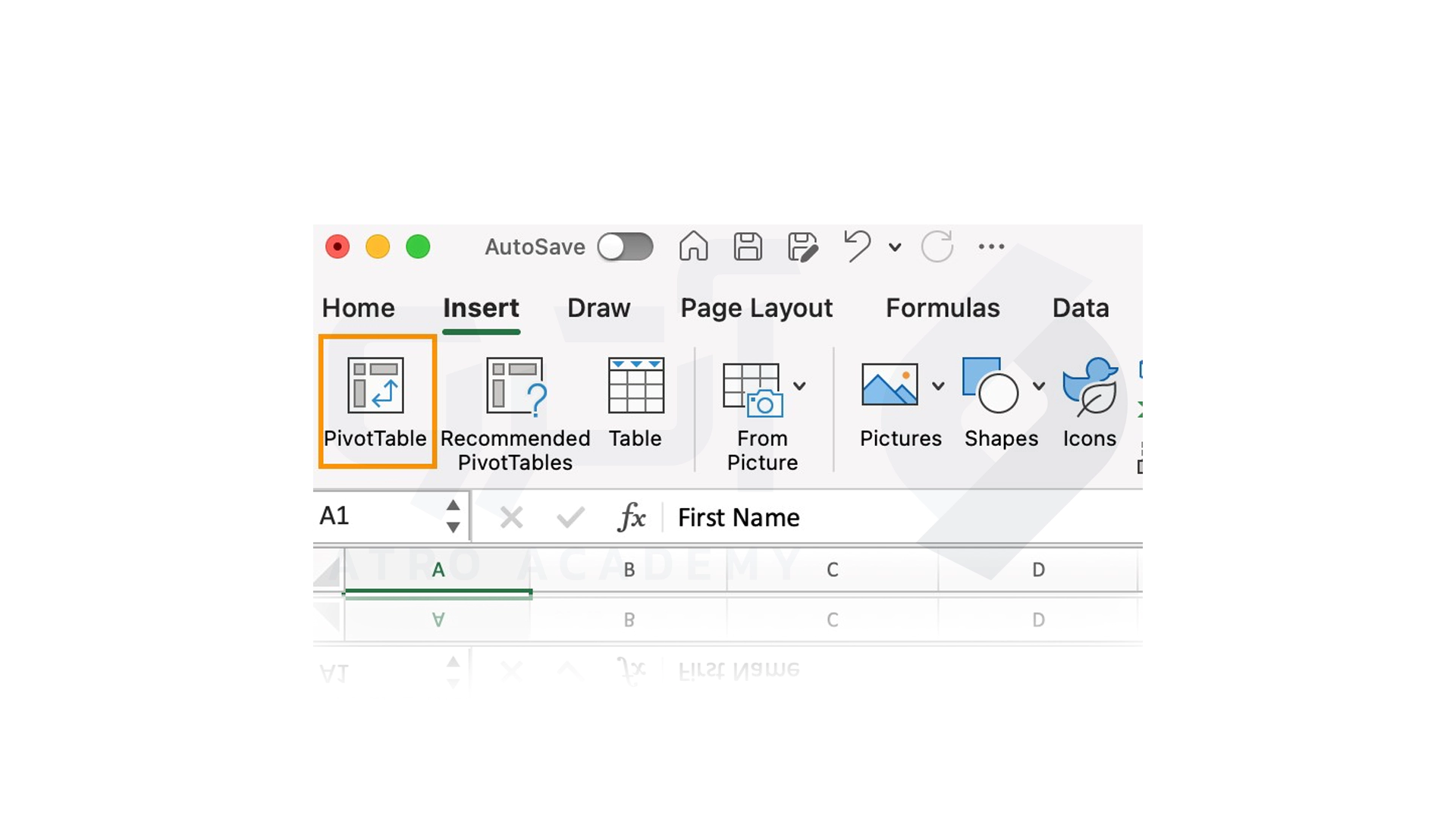 وارد کردن PivotTable