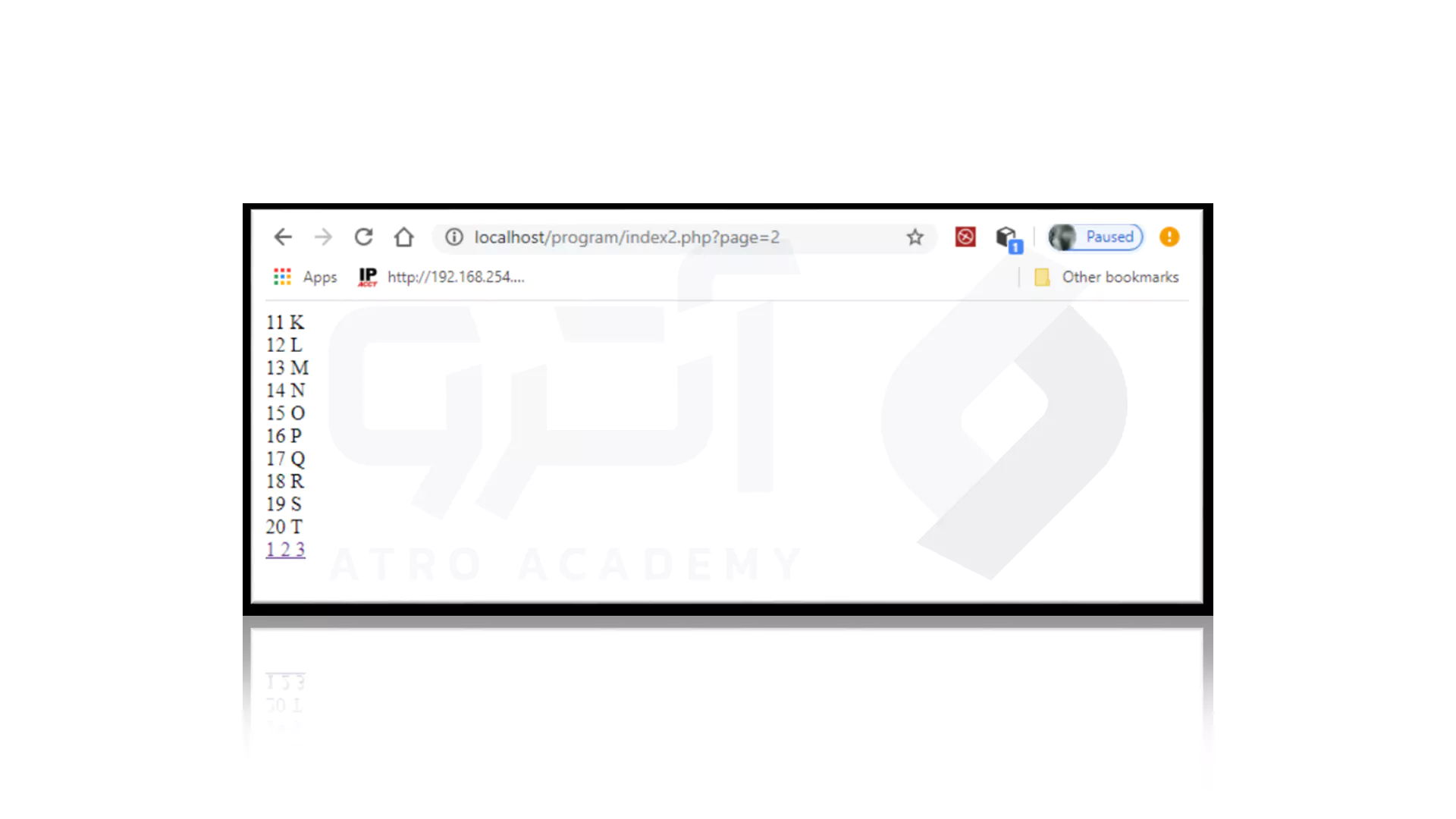 مراحل Pagination بدون CSS