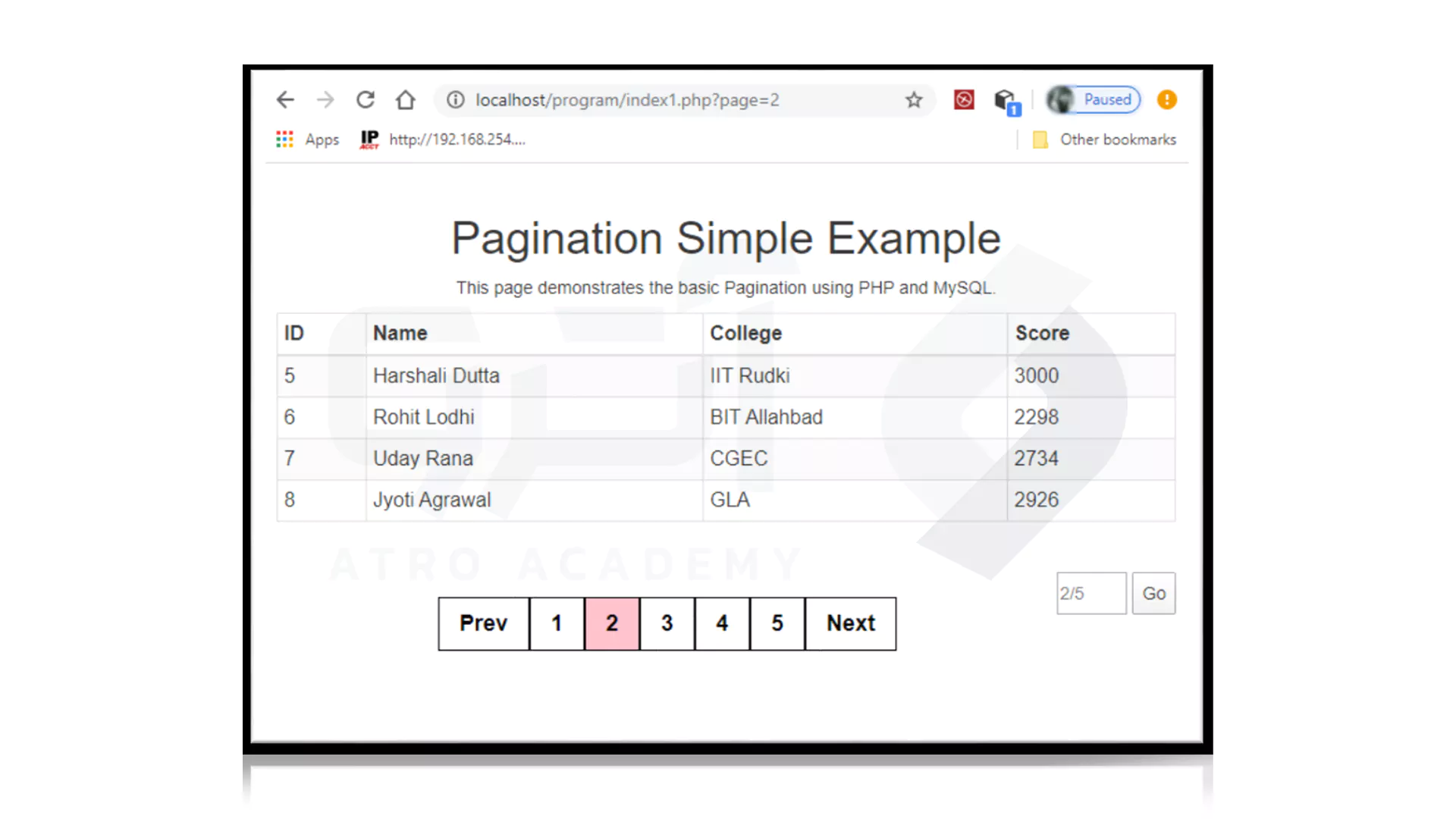 مراحل Pagination در PHP با CSS و Bootstrap