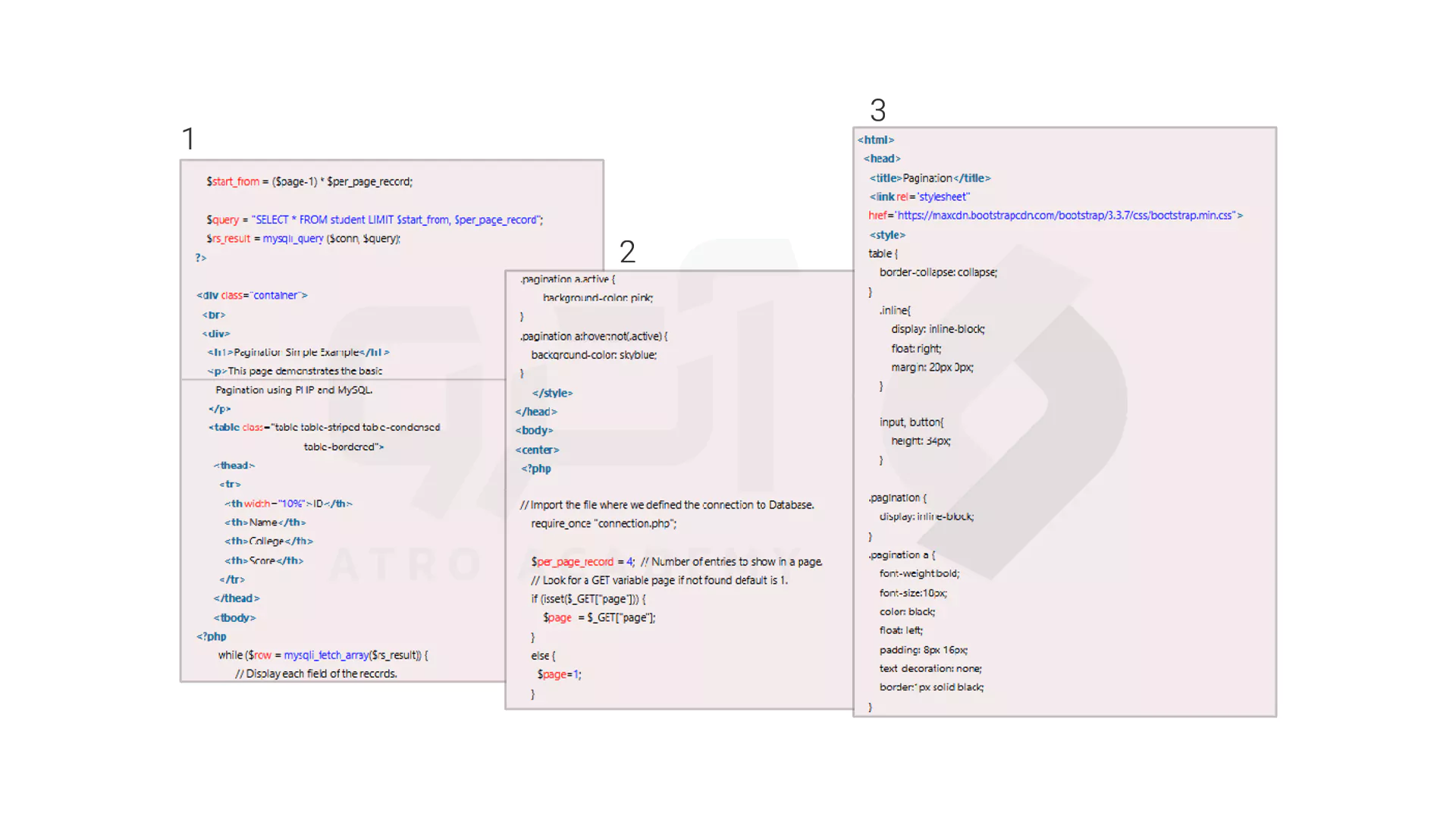 مراحل Pagination در PHP با CSS و Bootstrap