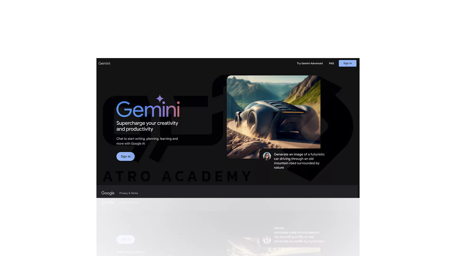 صفحه اول Gemini AI