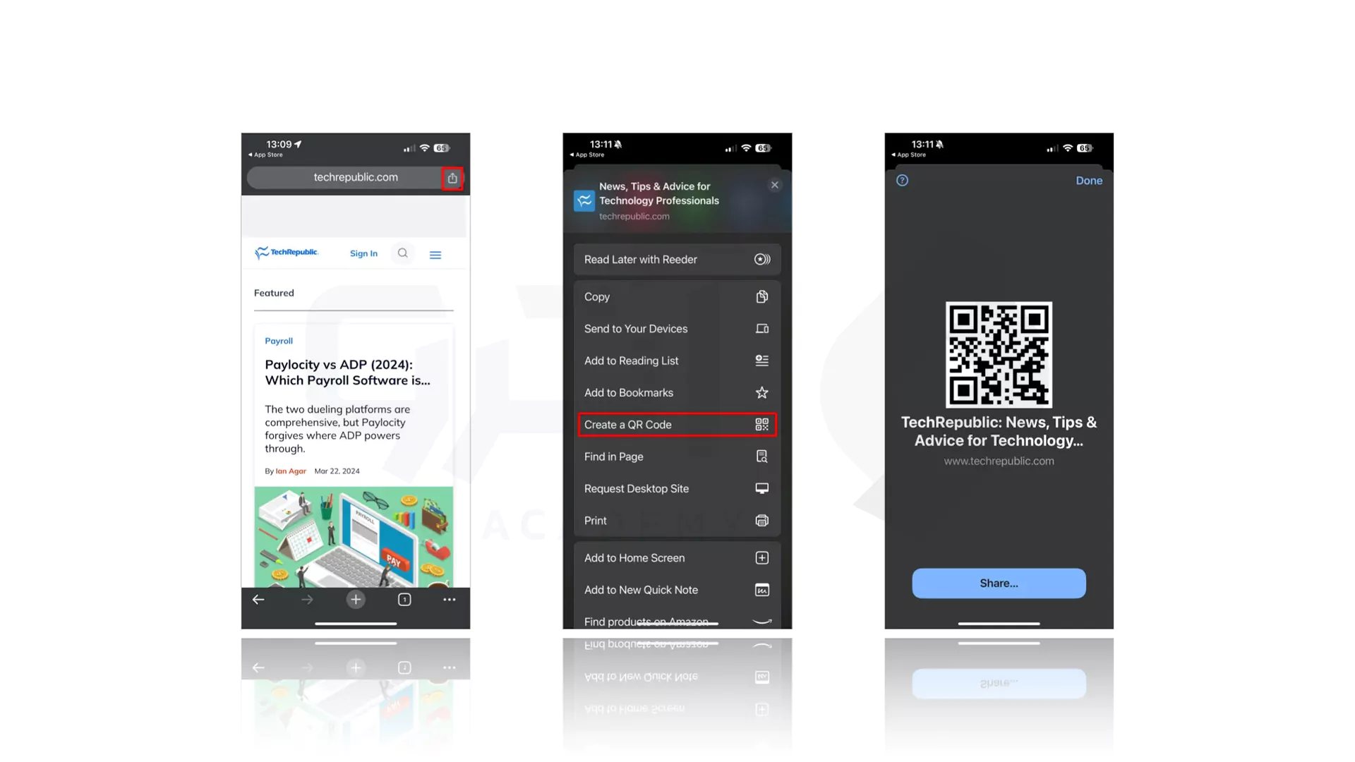 ساخت QR Code در آیفون