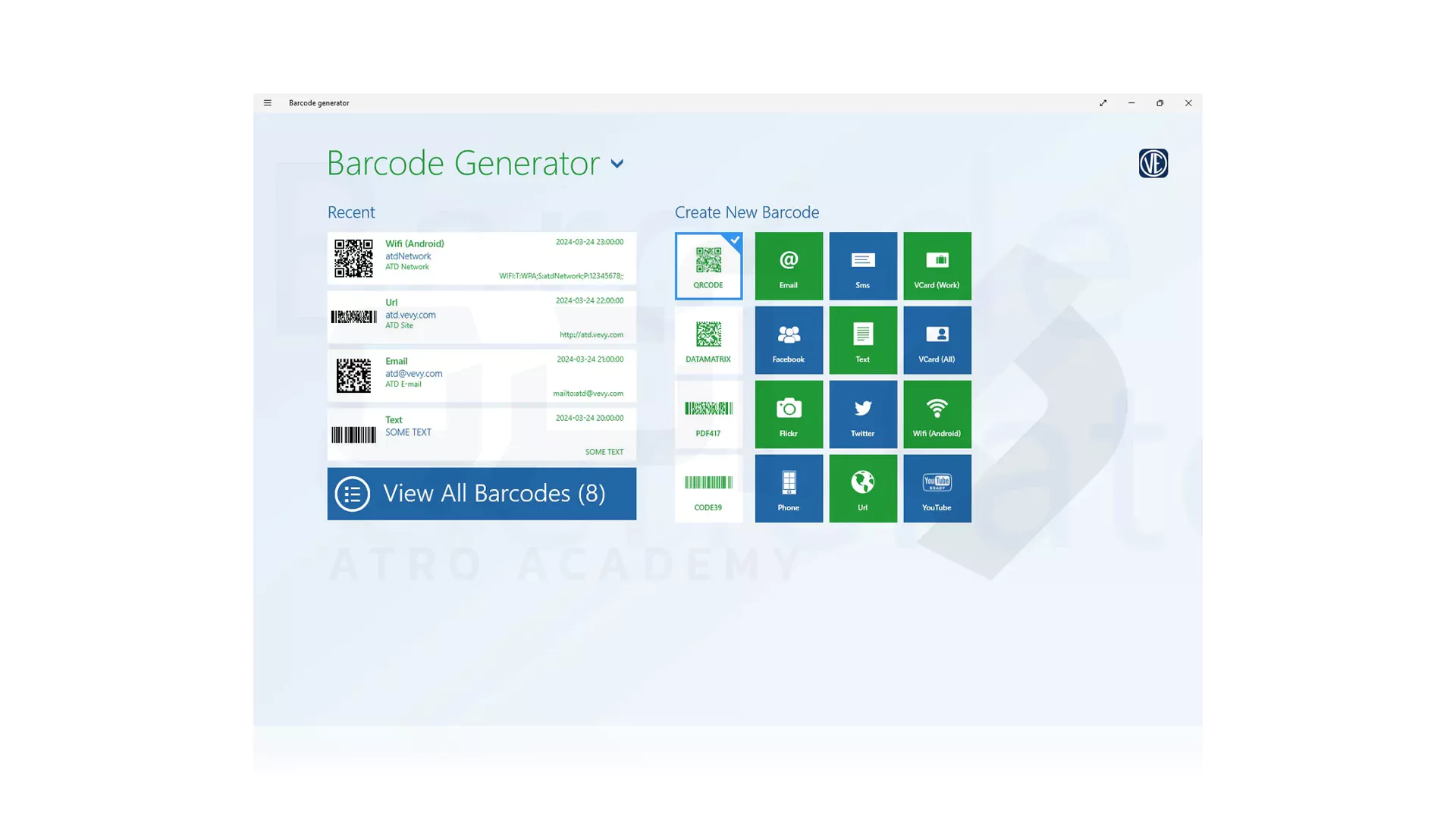 ساخت QR Code در Barcode Generator