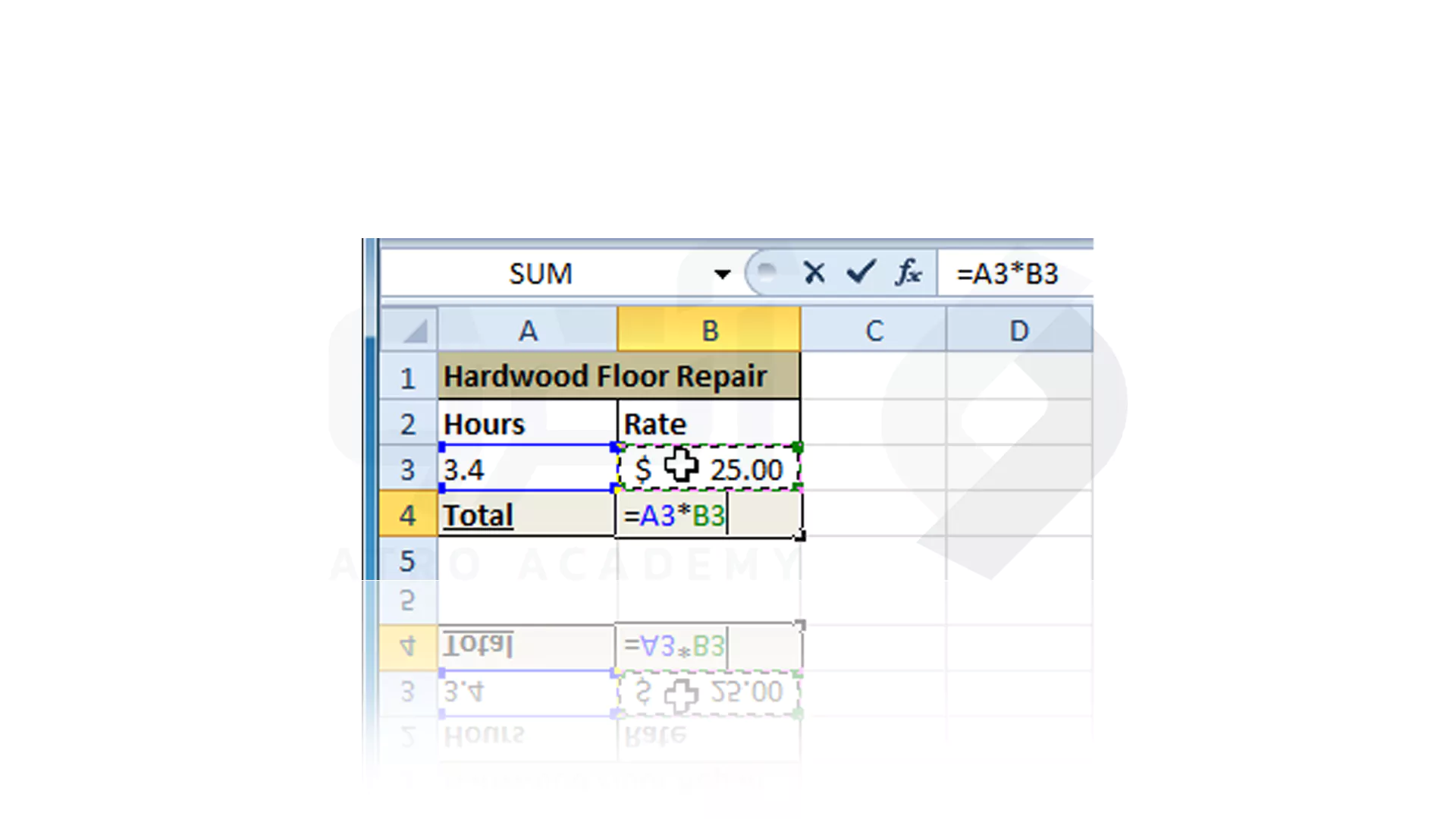 مراحل نوشتن فرمول نقطه و کلیک در Excel