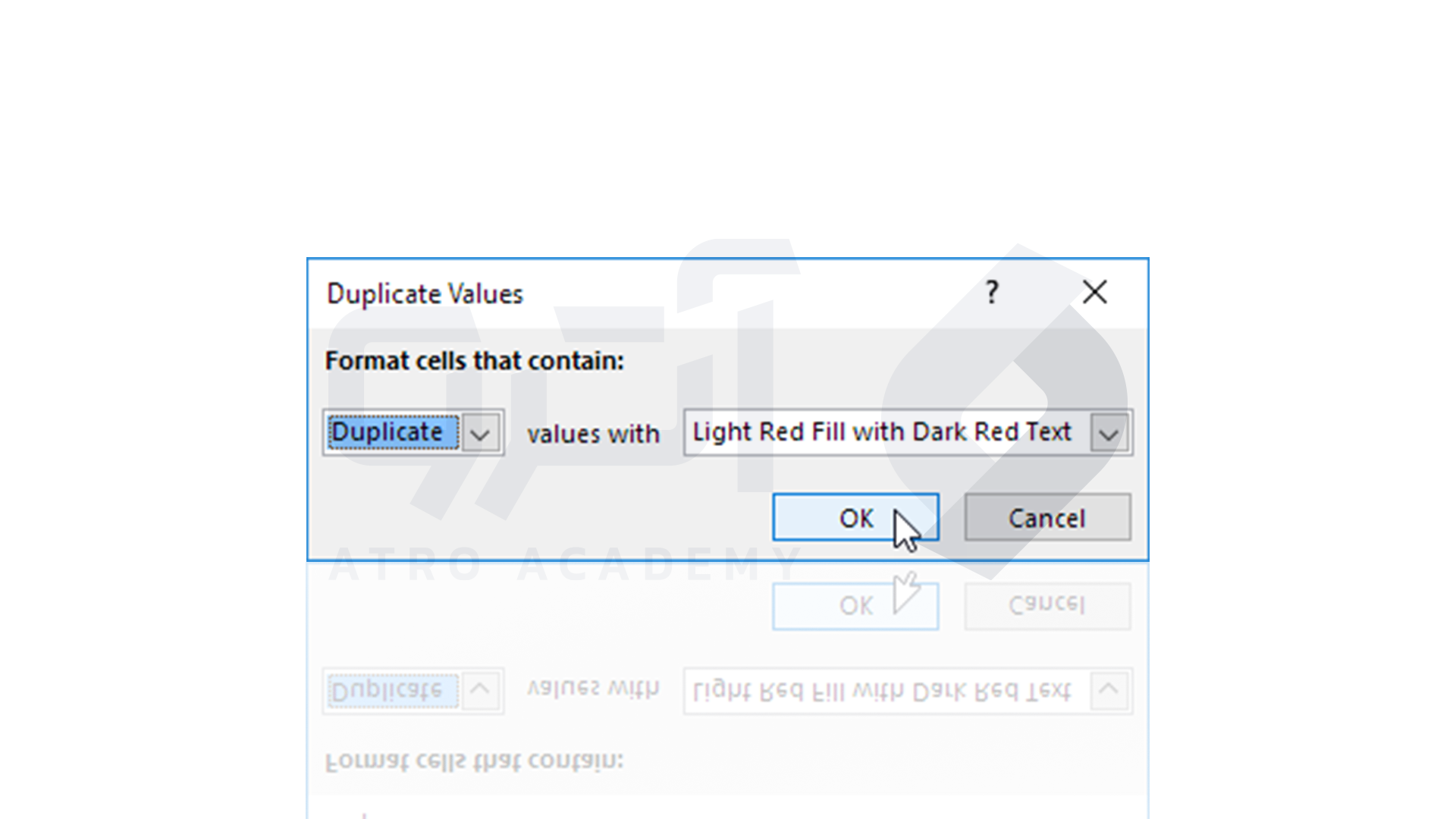 انتخاب یک Formatting Style برای شناسایی داده های تکراری در اکسل