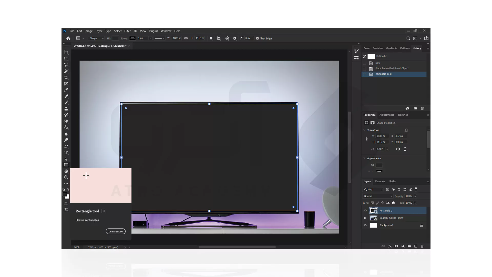 نحوه استفاده از ابزار shape در فتوشاپ برای ساخت موکاپ