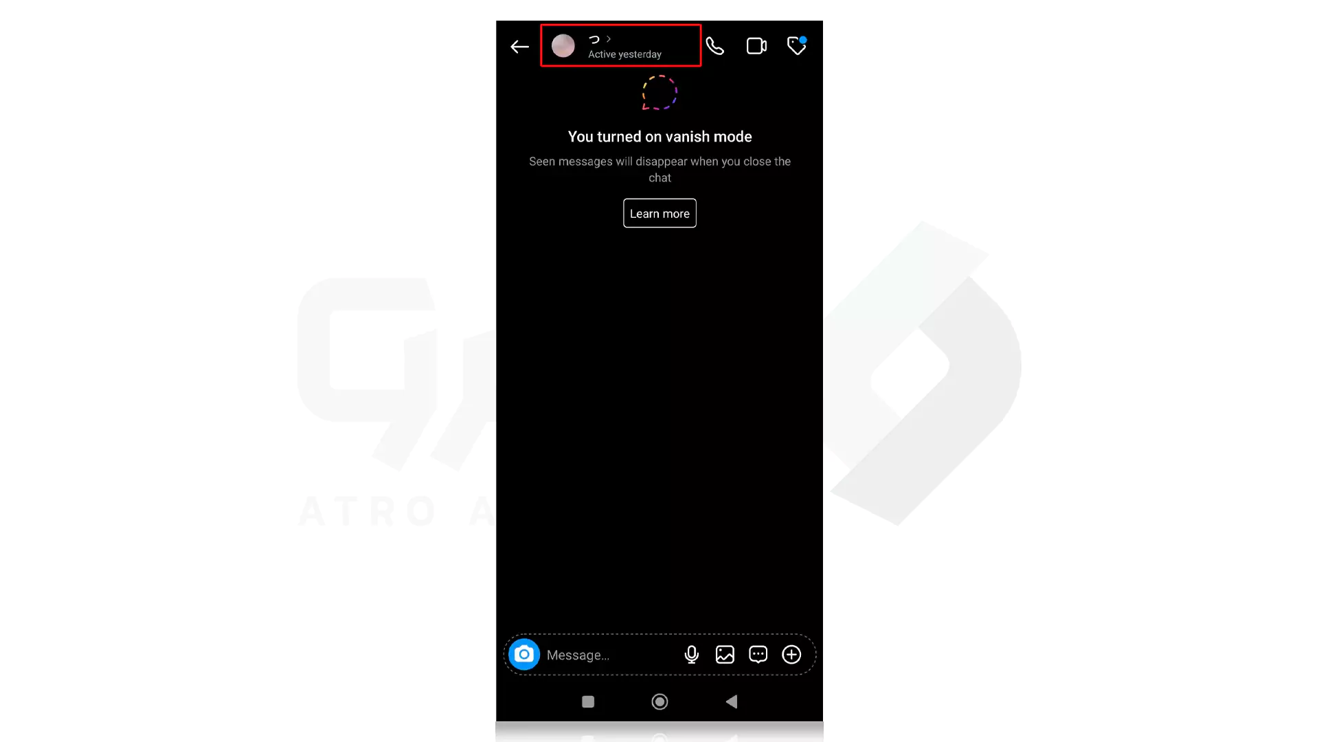 مراحل غیر فعال کردن Vanish Mode