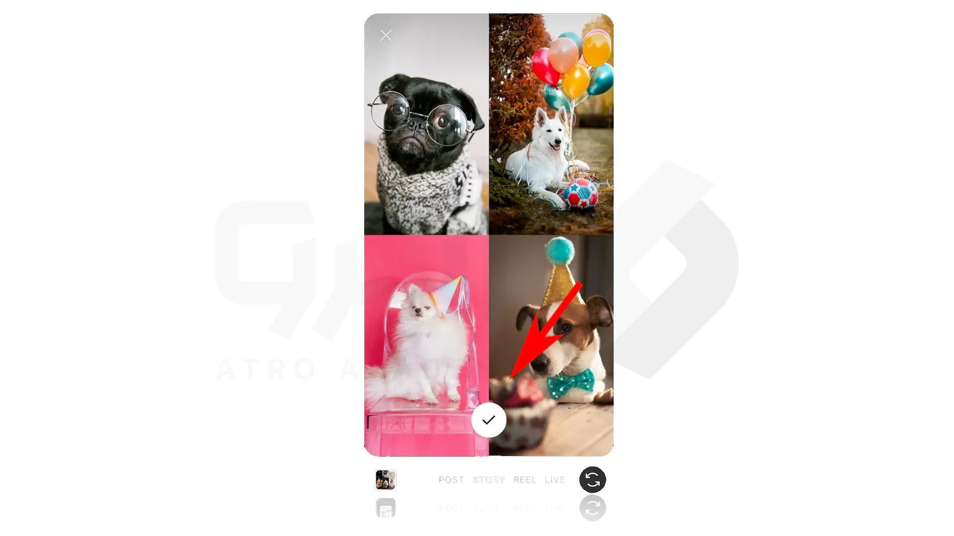 مراحل افزودن چندین استوری در Instagram با Collage