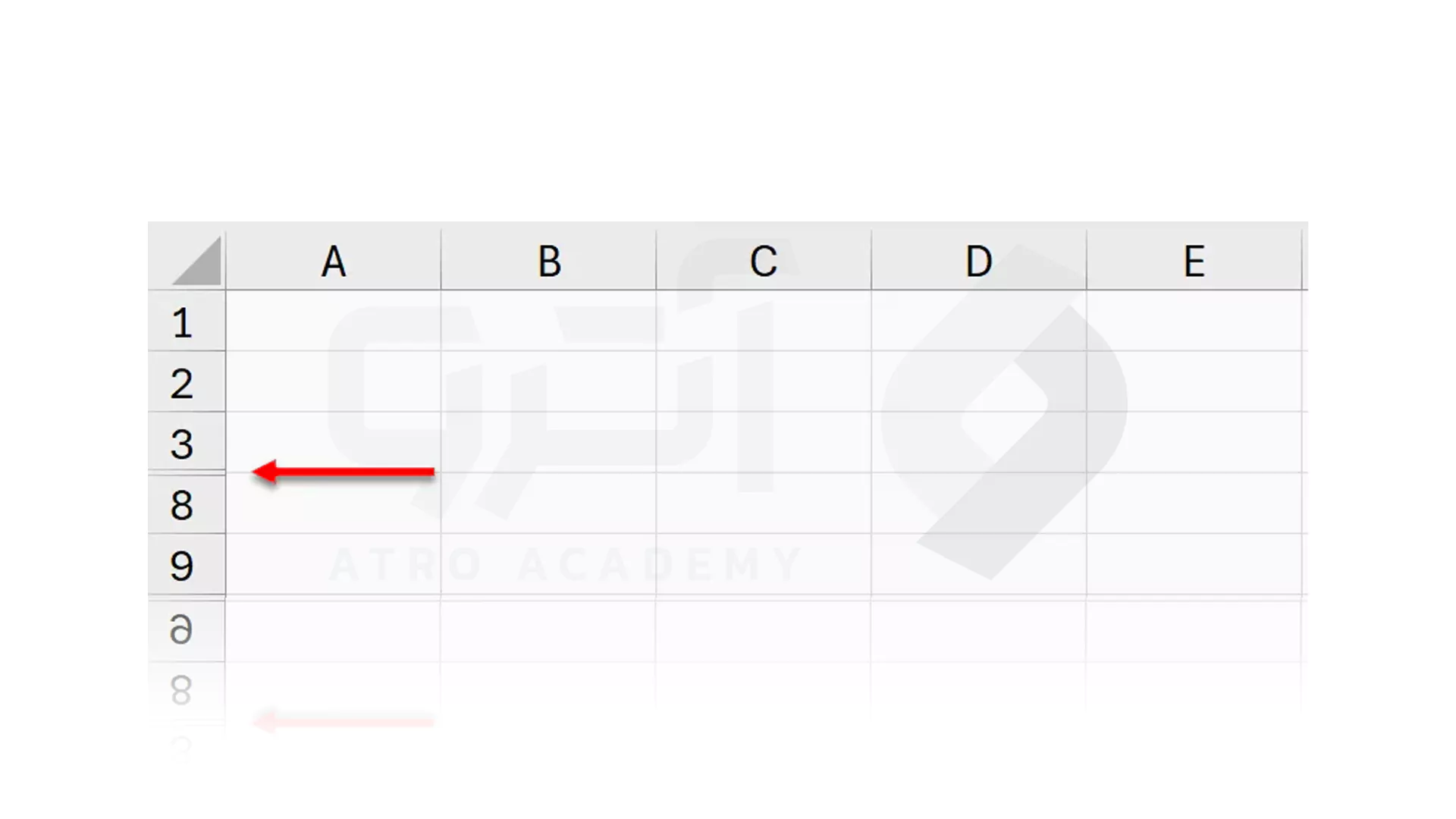 روش های تشخیص سطر مخفی شده در Excel