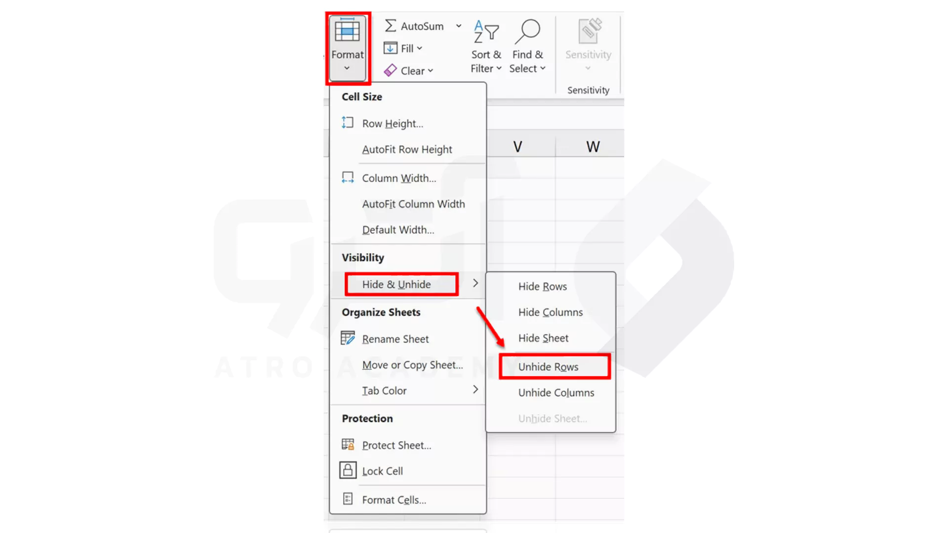 روش های بازگرداندن سطر مخفی شده در Excel