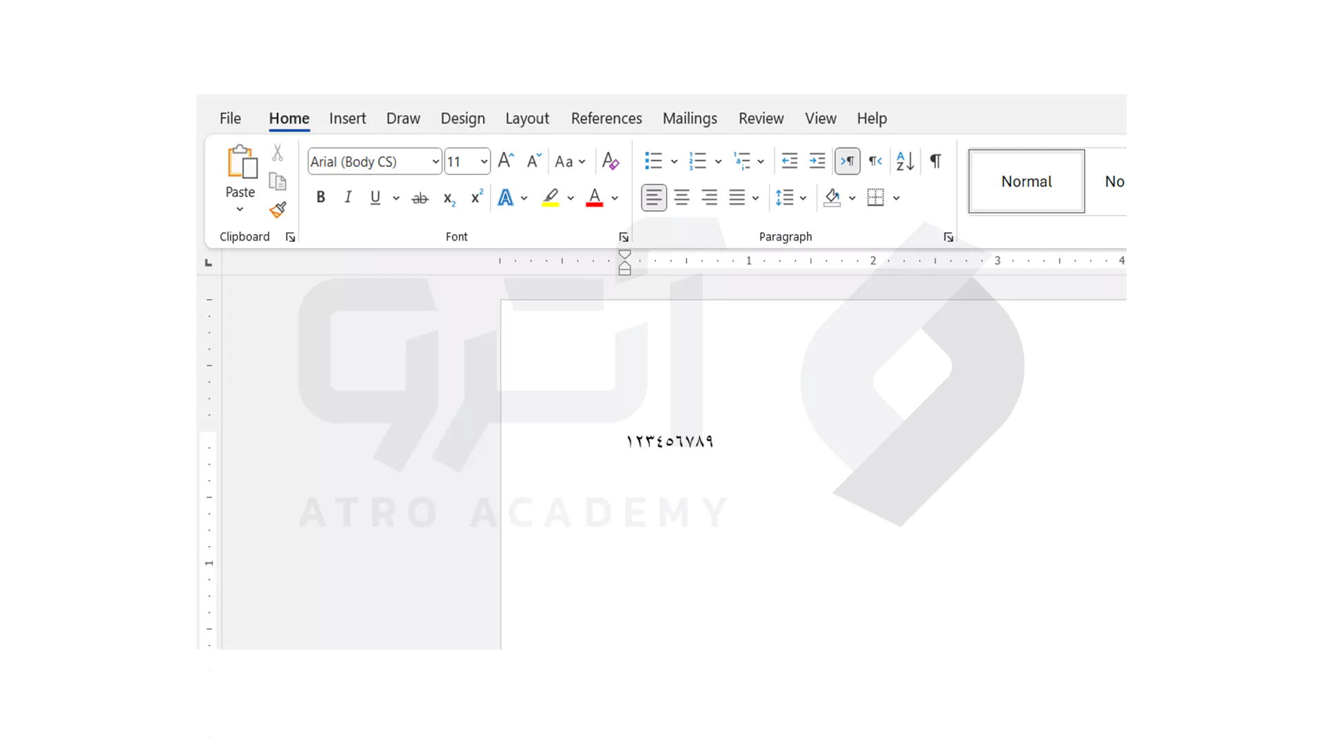 نتیجه نهایی فارسی کردن اعداد در Word