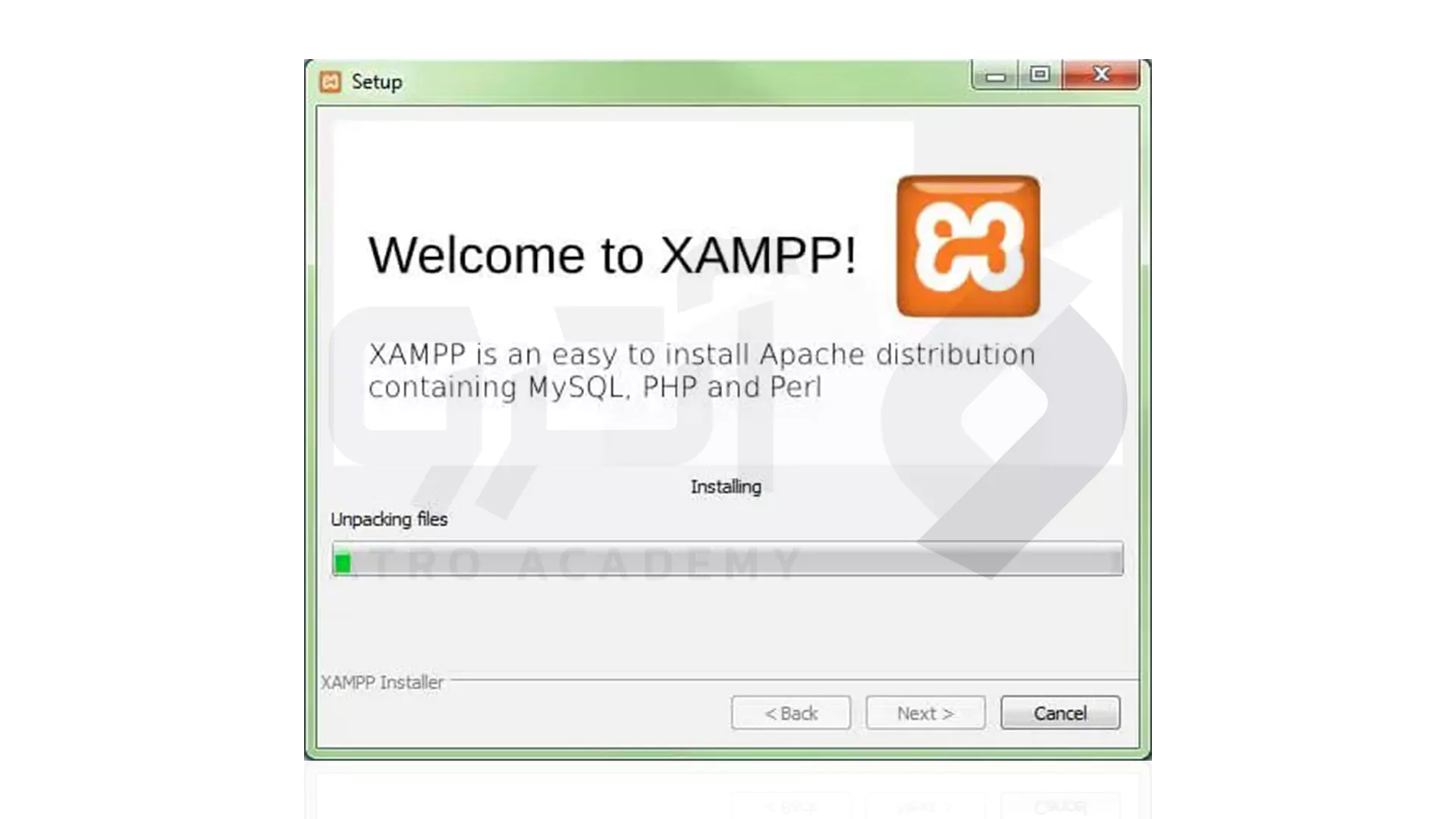 نحوه شروع فرآیند نصب xampp