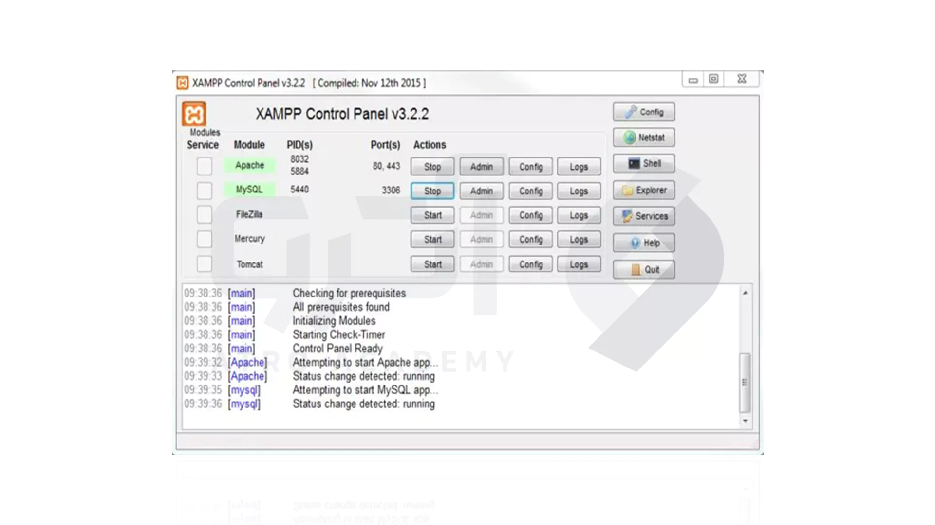 شروع ماژول در نصب و اجرای xampp