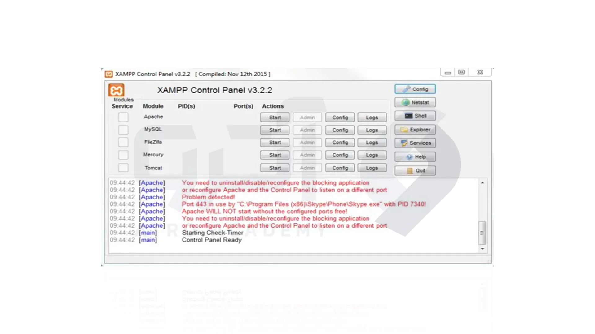 نحوه حل مشکلات راه اندازی XAMPP