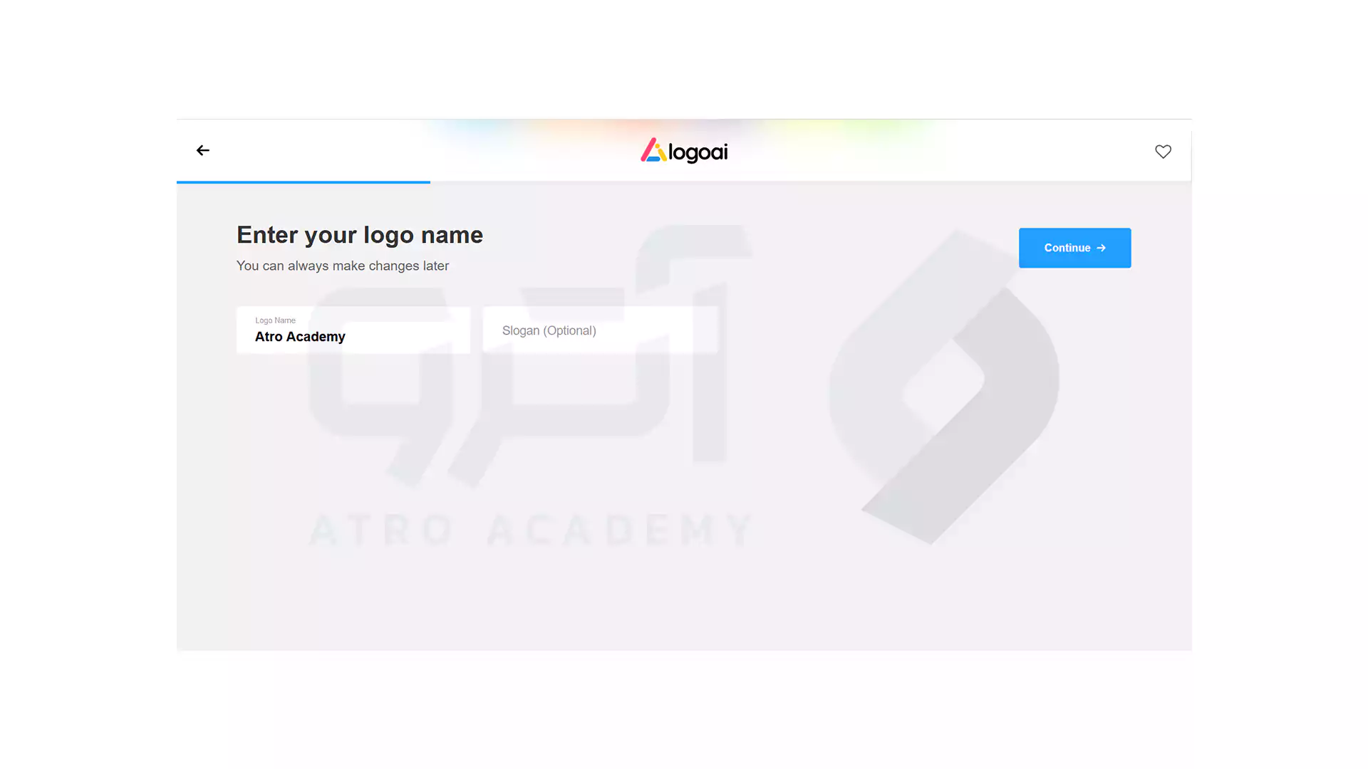 وارد کردن نام لوگو برای طراحی لوگو با هوش مصنوعی