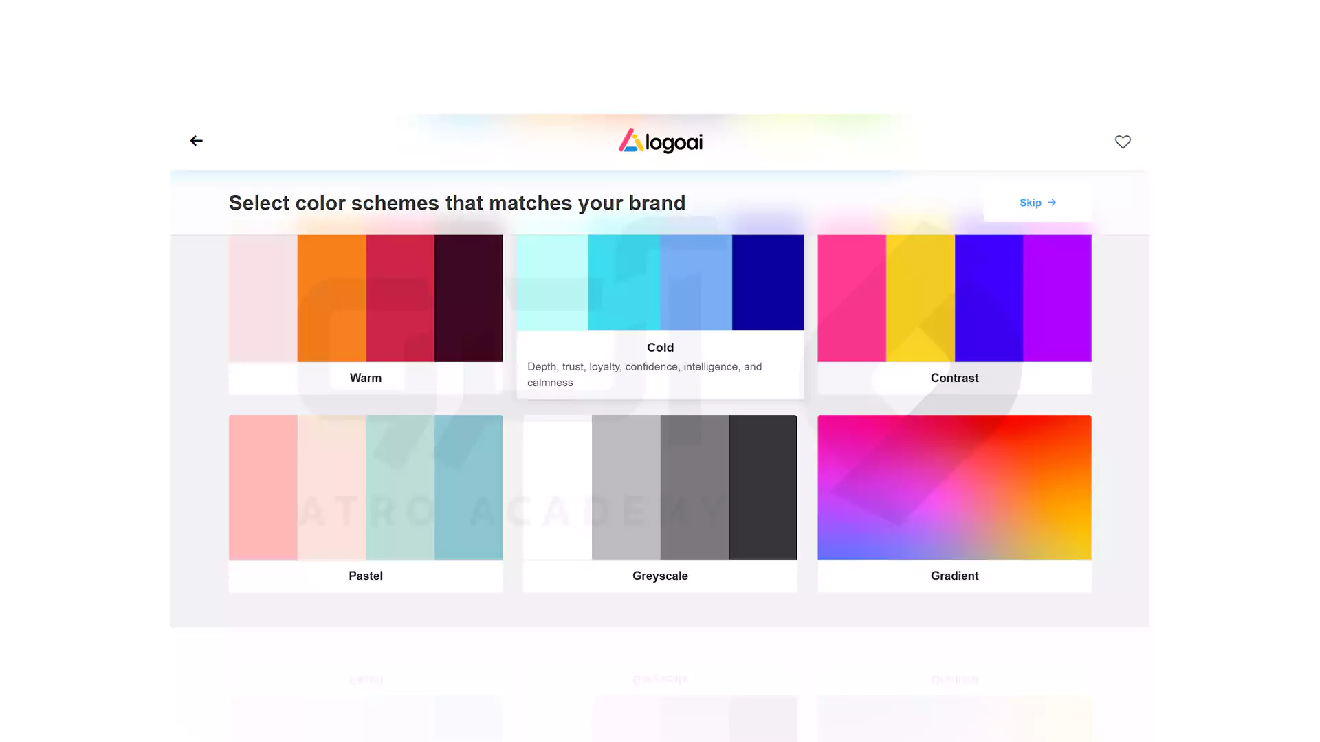 انتخاب پالت رنگی برای طراحی لوگو با هوش مصنوعی