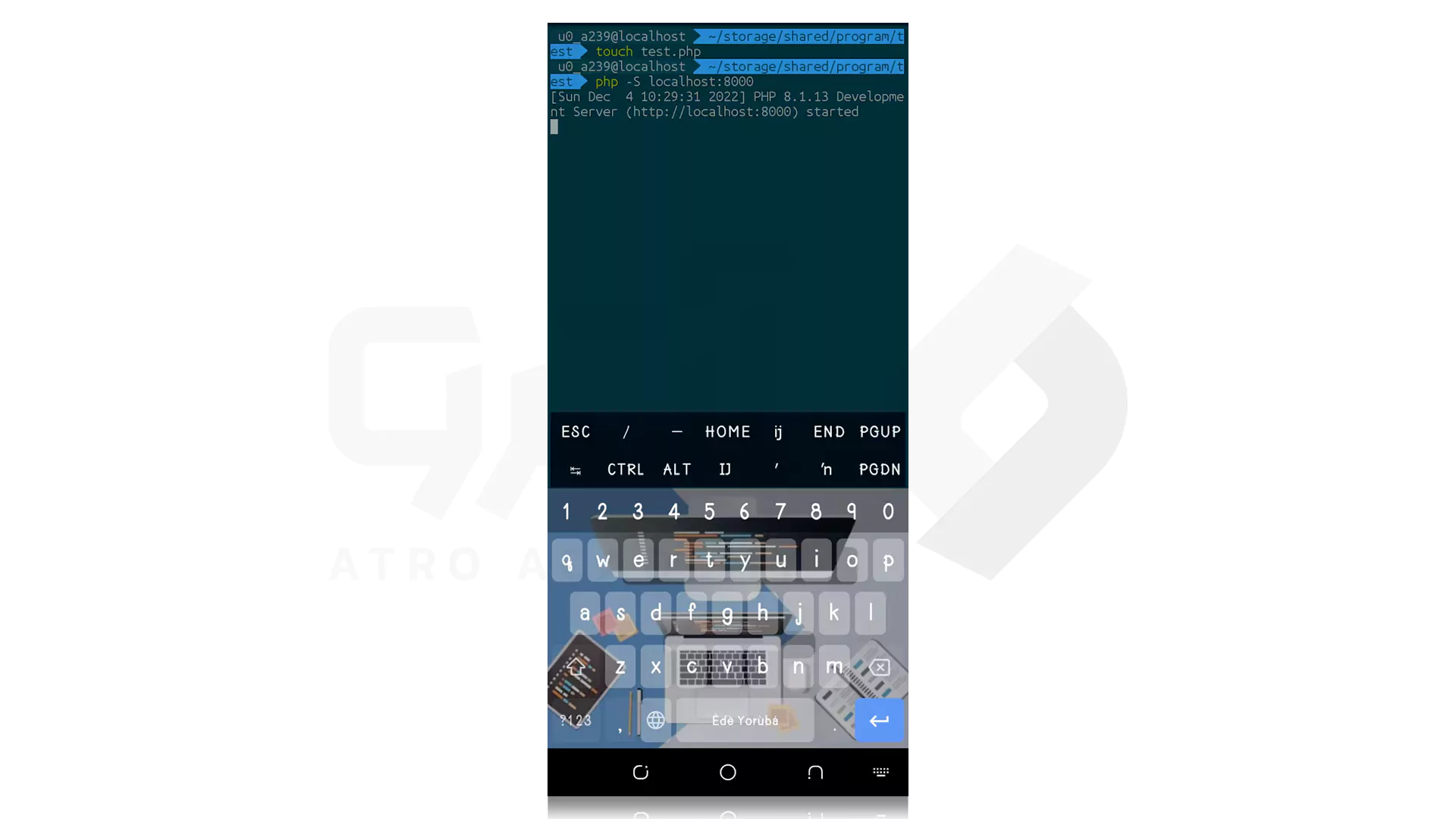 مراحل اجرا فایل PHP در گوشی اندروید