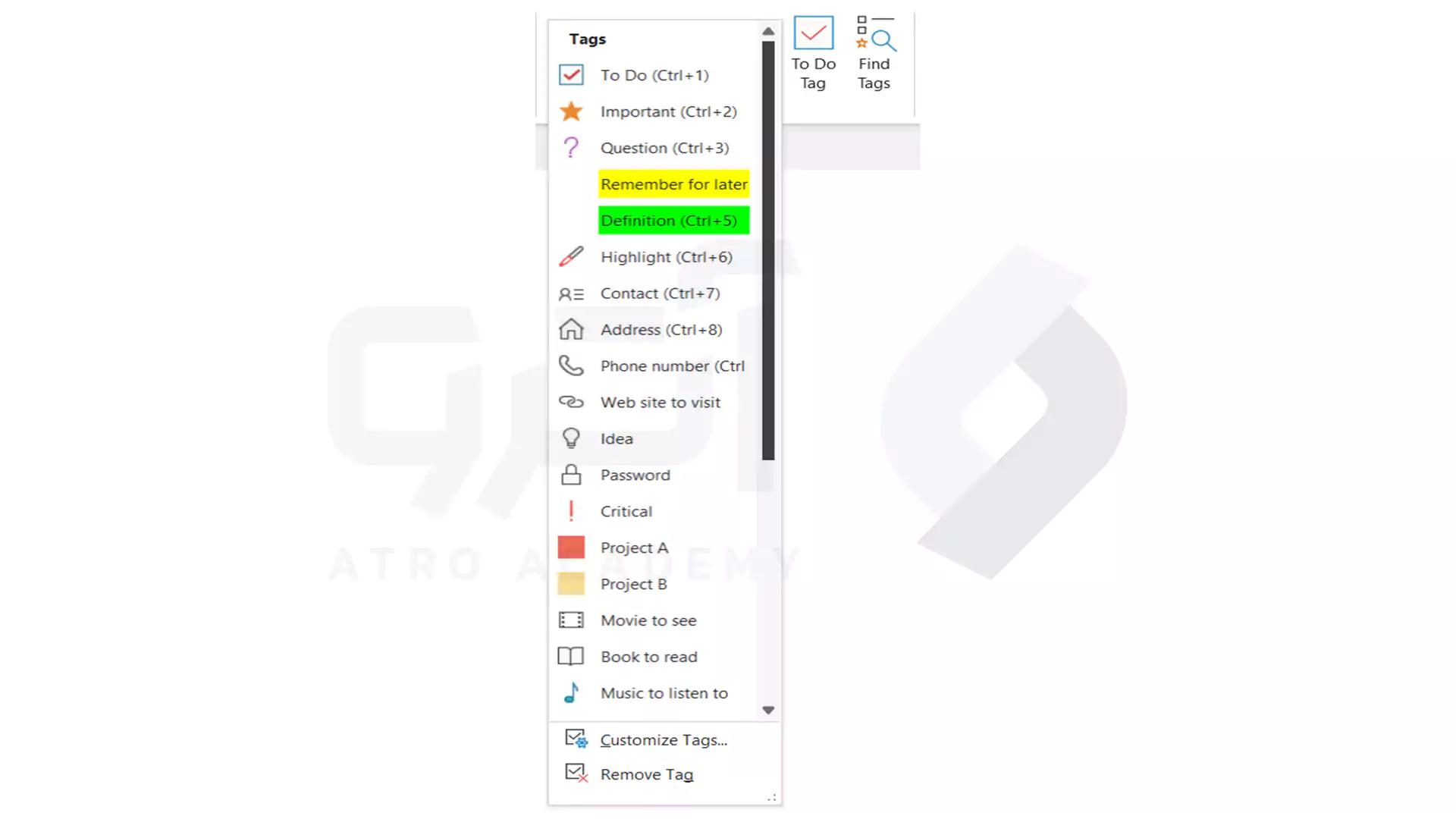 تگ های چک لیست در OneNote