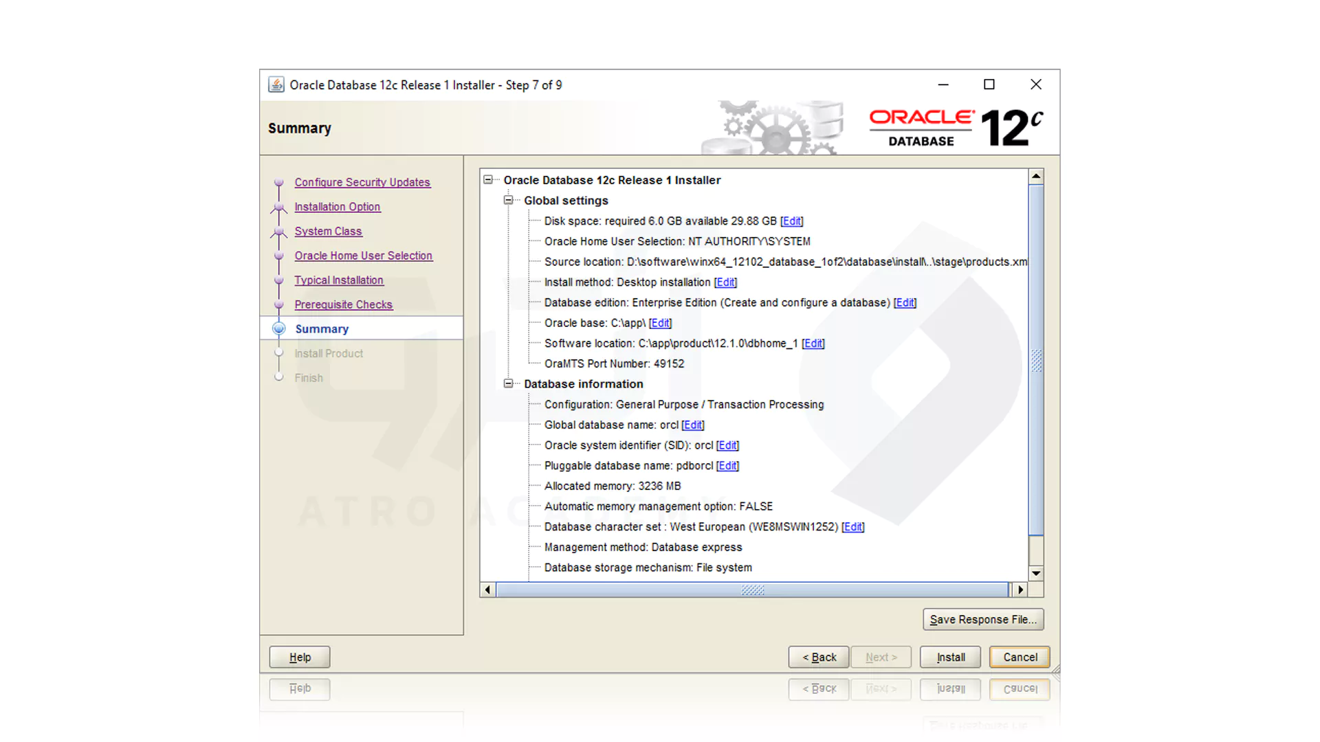 نصب دیتابیس Oracle