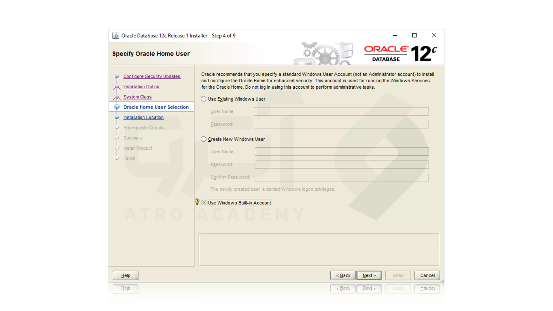 نصب دیتابیس Oracle