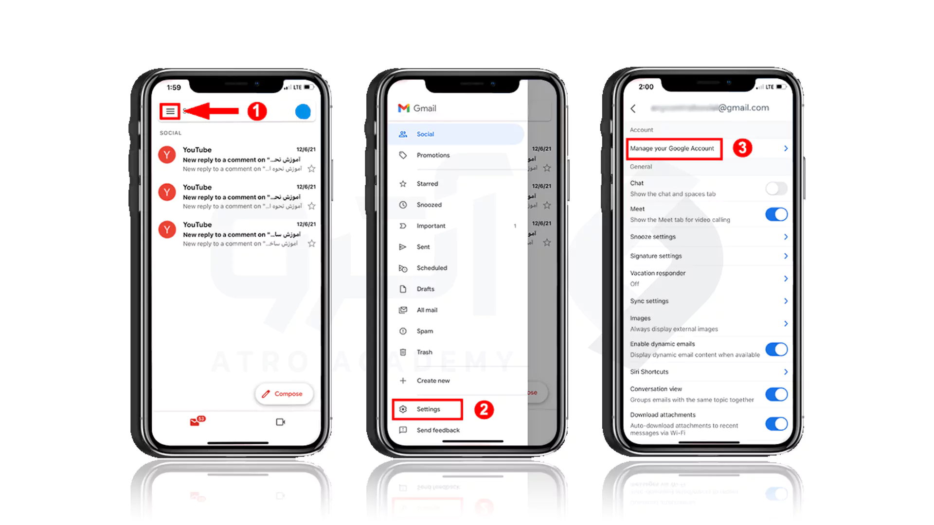 مراحل عوض کردن پسورد Gmail در گوشی های iPhone