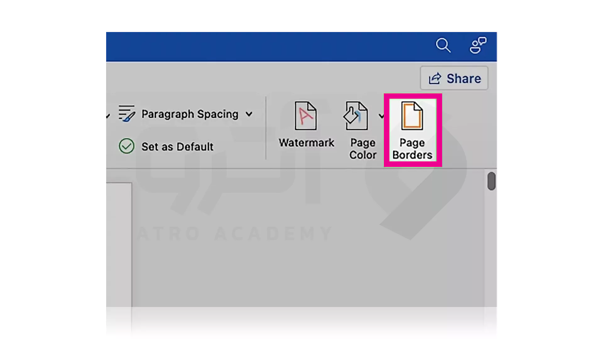 مراحل گام به گام تصویری رسم حاشیه Word در سیستم MacOS