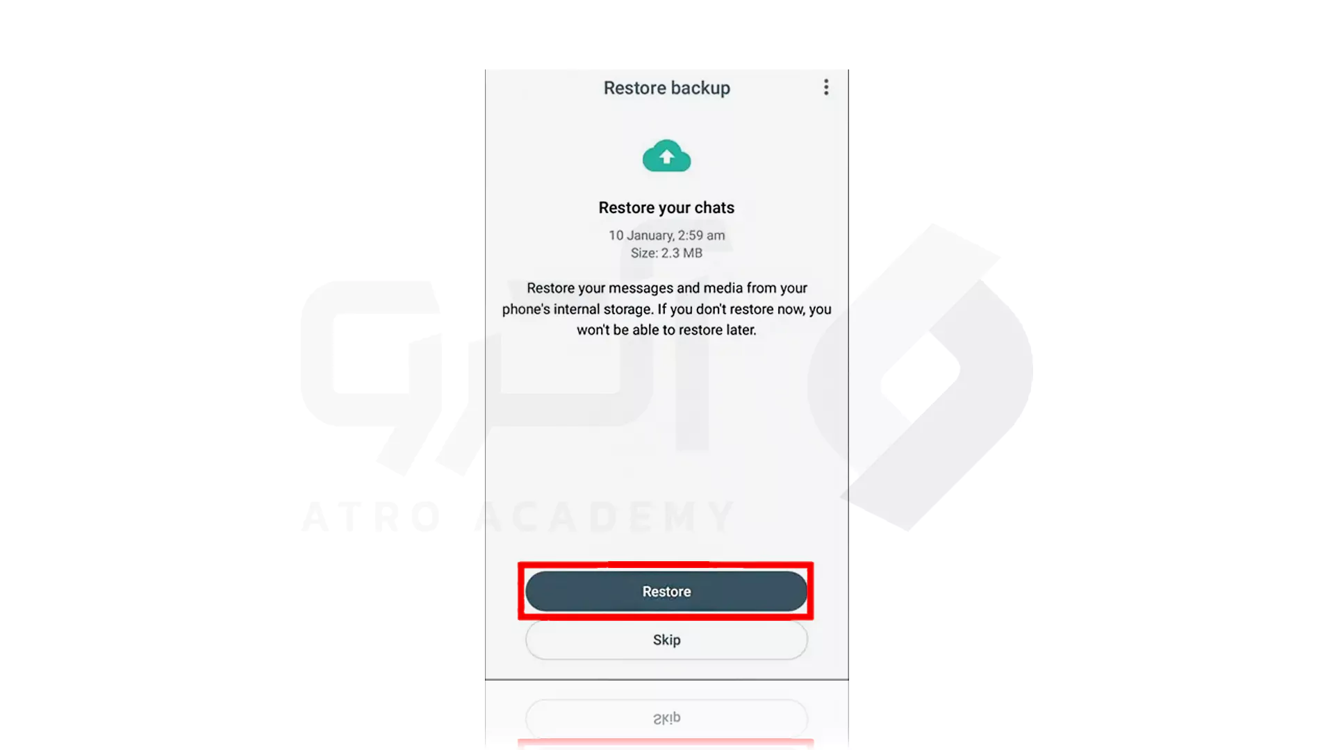 مراحل بازیابی پیام های واتساپ در Android با Local Backup 