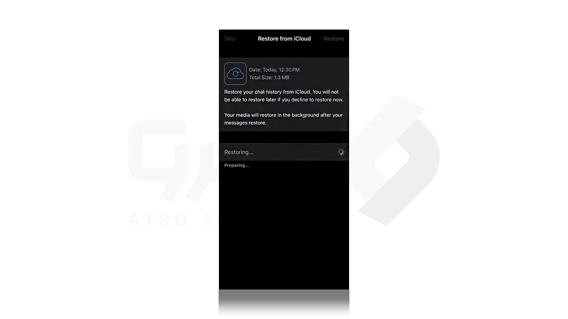 مراحل بازیابی پیام های واتساپ در iPhone با iCloud