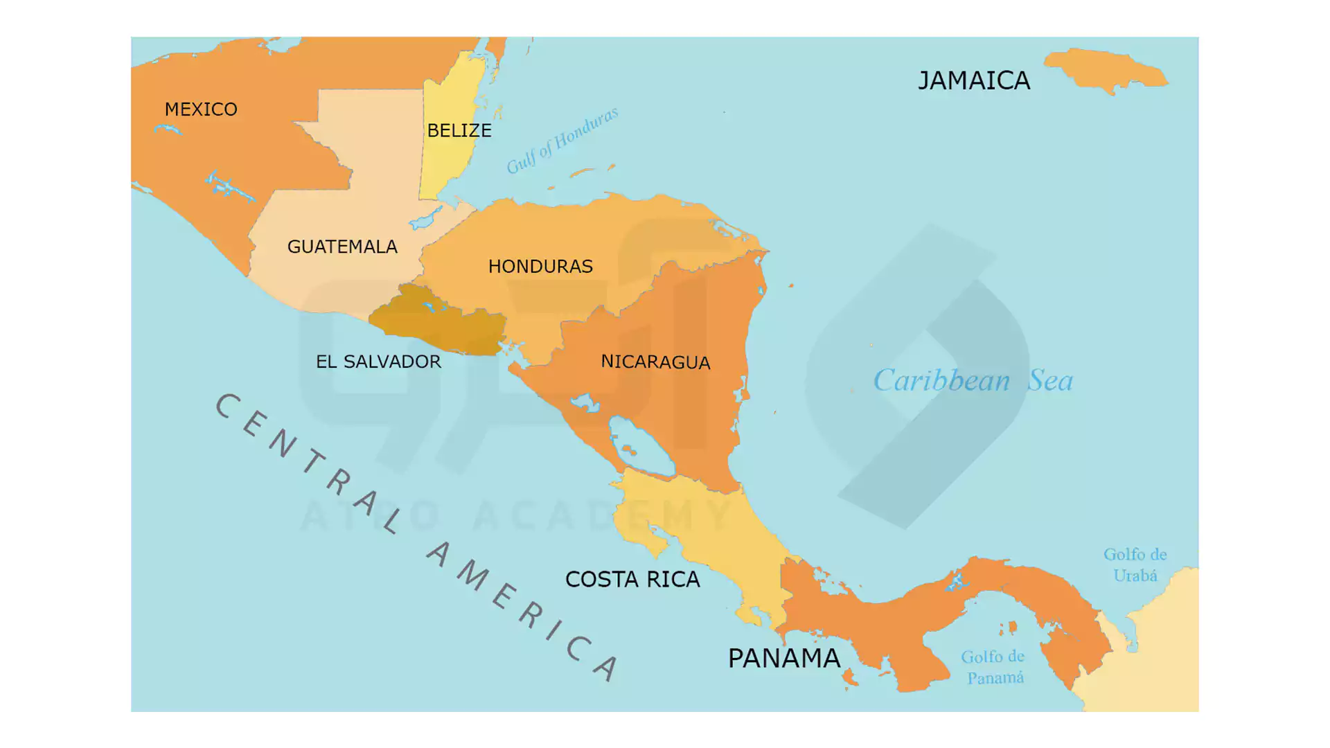 کشور های آمریکای مرکزی و کارائیب به انگلیسی