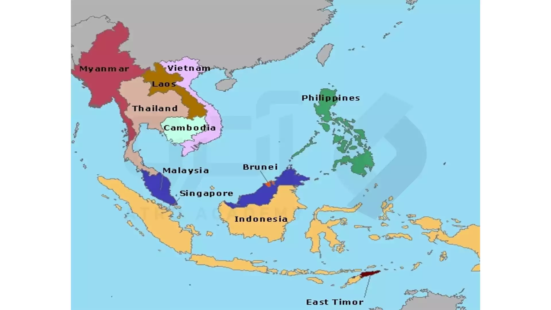 کشور های آسیای جنوب شرقی به انگلیسی