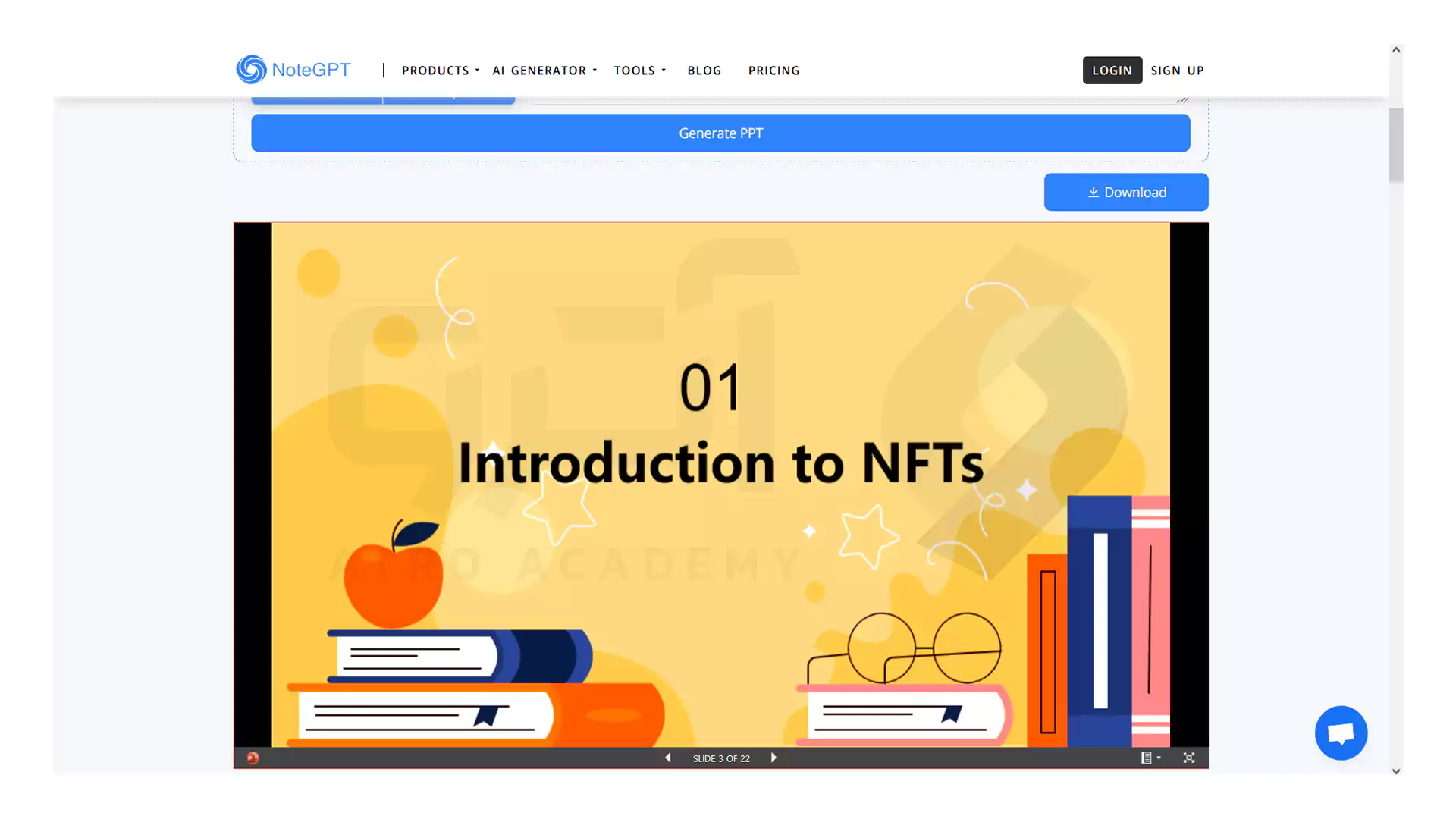 دانلود پاورپوینت درست شده با هوش مصنوعی از سایت notegpt