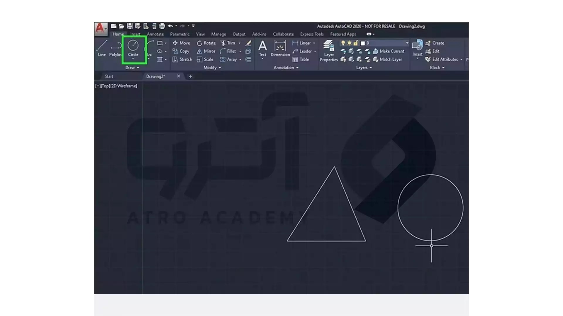 نحوه رسم دایره در اتوکد
