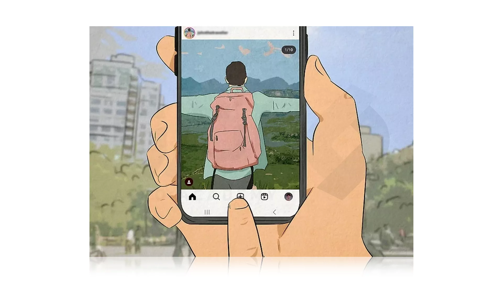 مراحل تصویری گذاشتن پست مشترک در Instagram