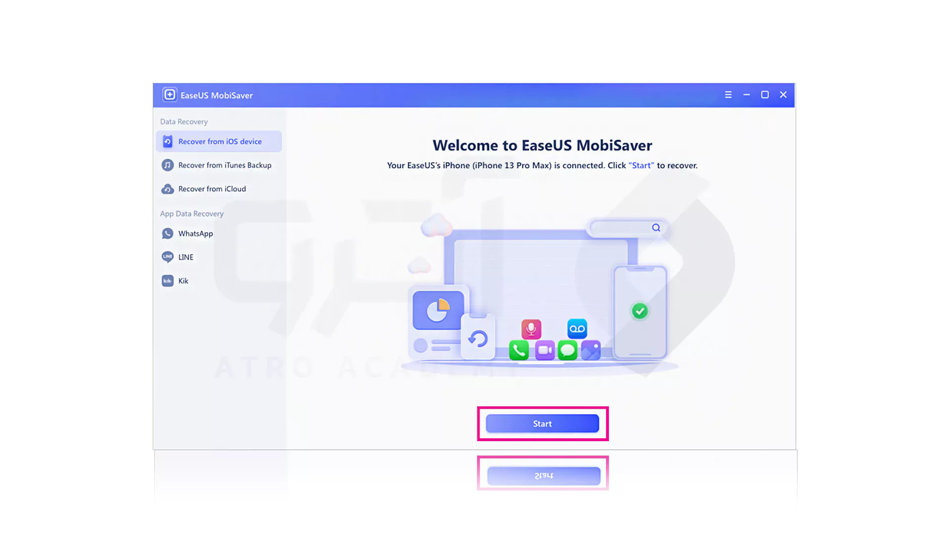 مراحل تصویری بازگردانی تصاویر آیفون با EasueUS در رایانه