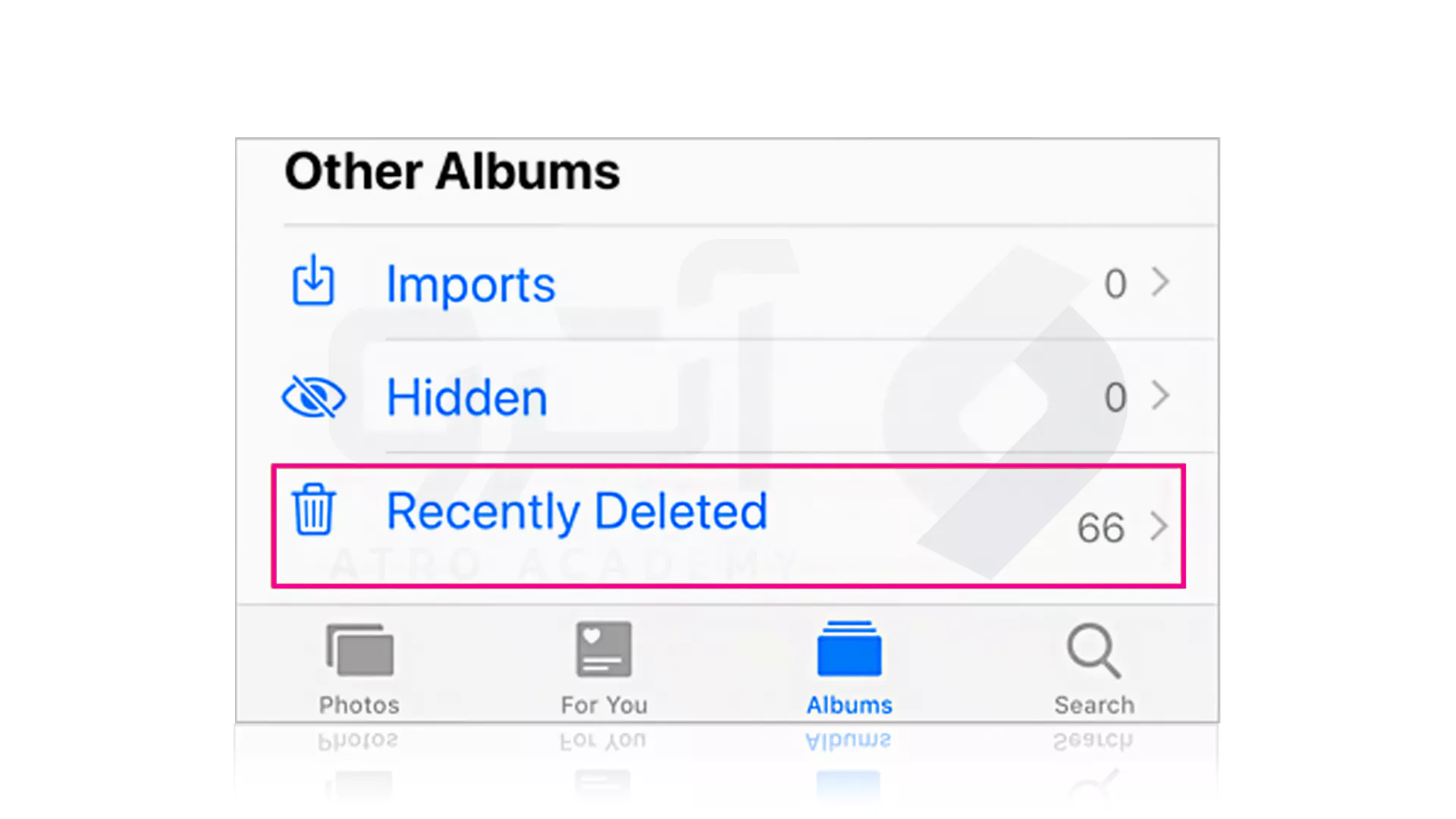 مراحل تصویری بازگردانی تصاویر آیفون با Recently Deleted