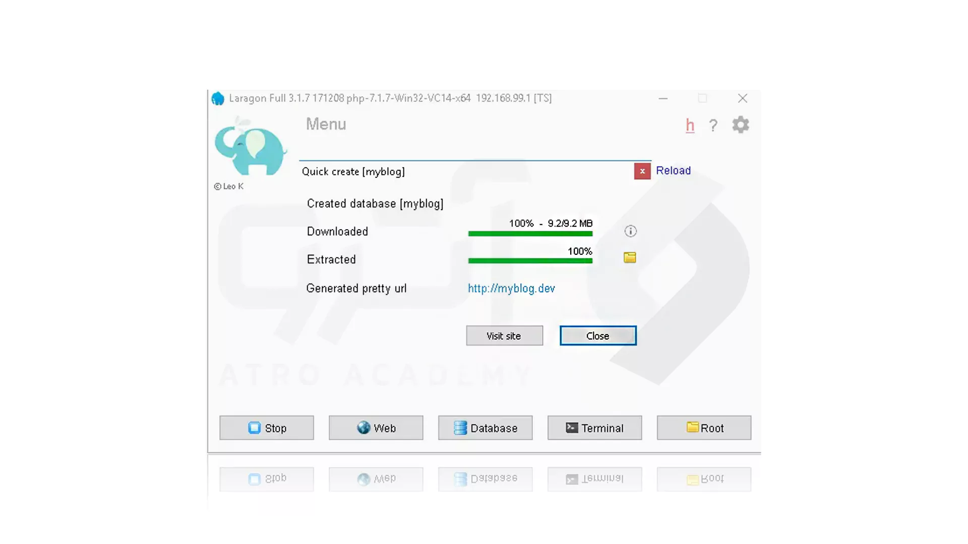 مراحل تصویری راه اندازی Wordpress با لاراگون