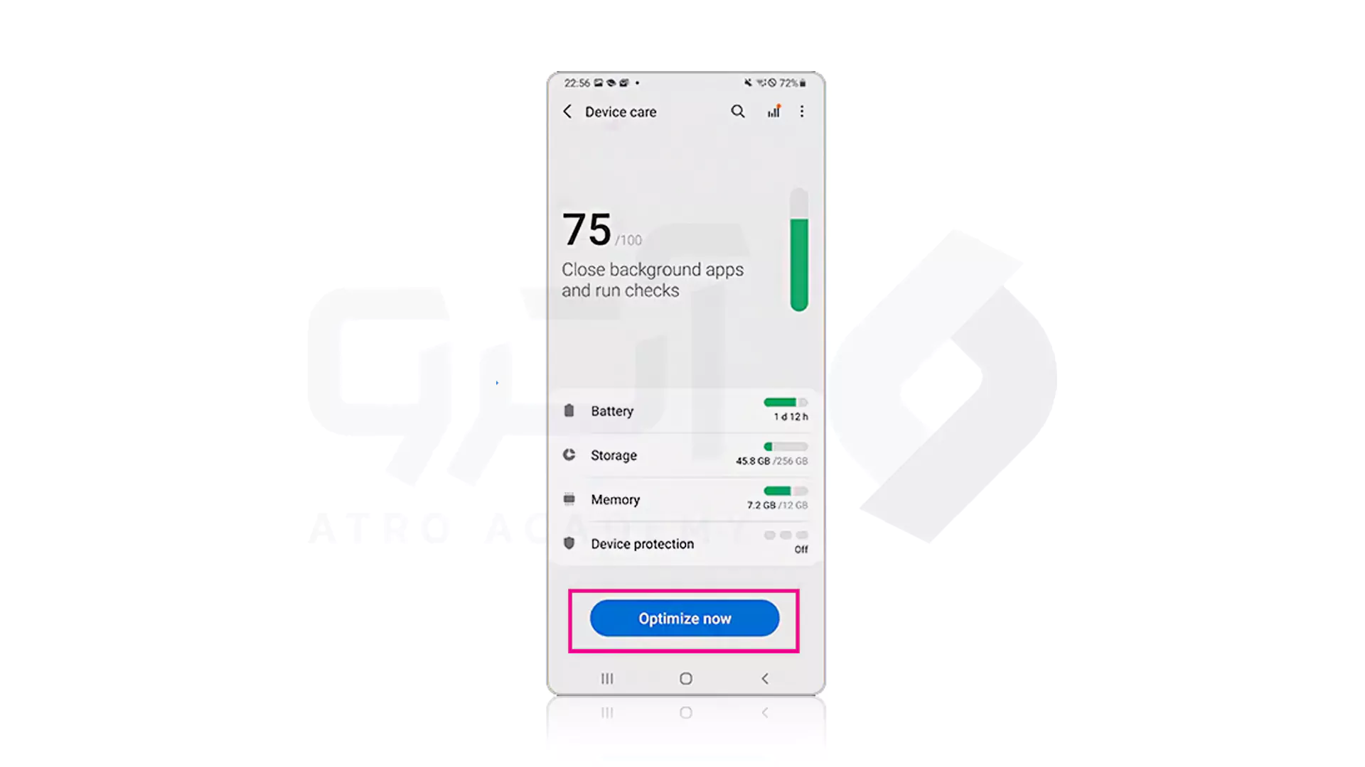 مراحل پاک کردن کش گوشی سامسونگ با Device care