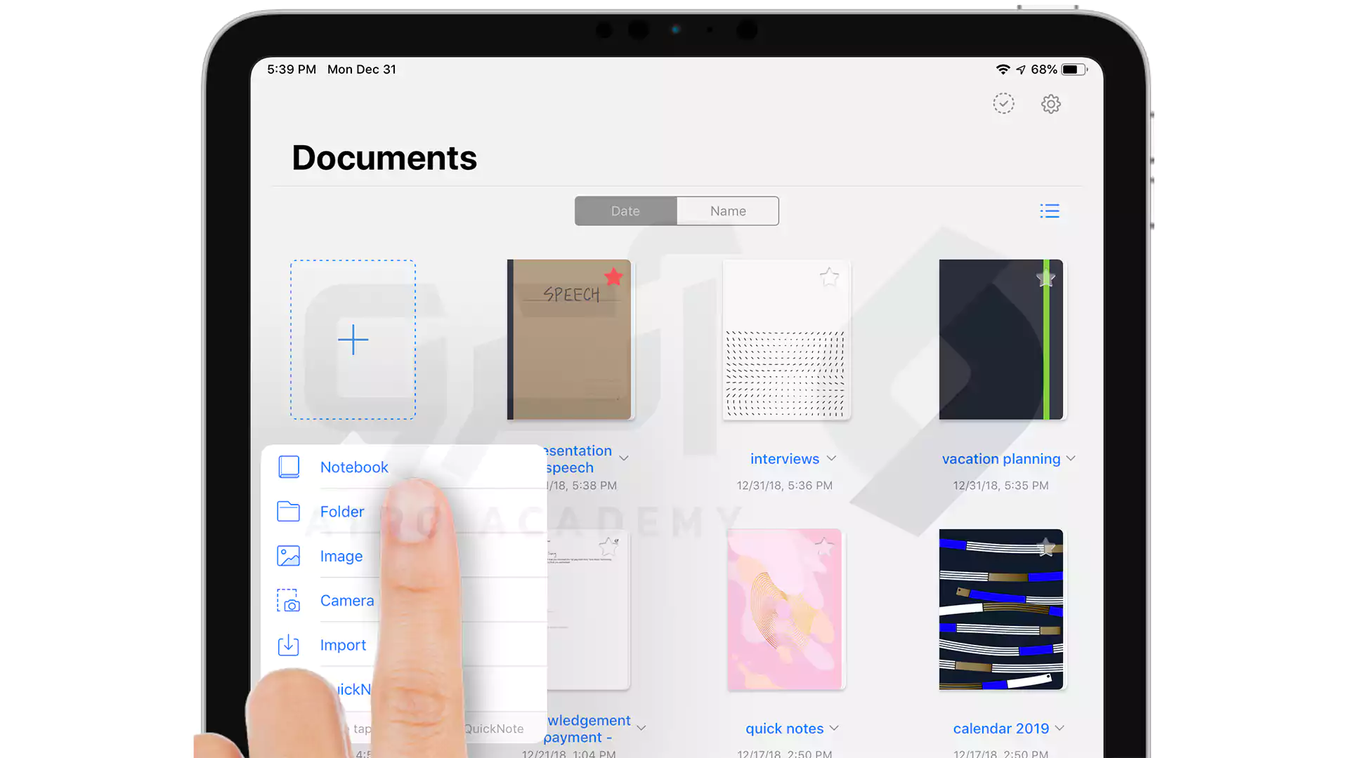 ایجاد دفتر یادداشت در Goodnotes