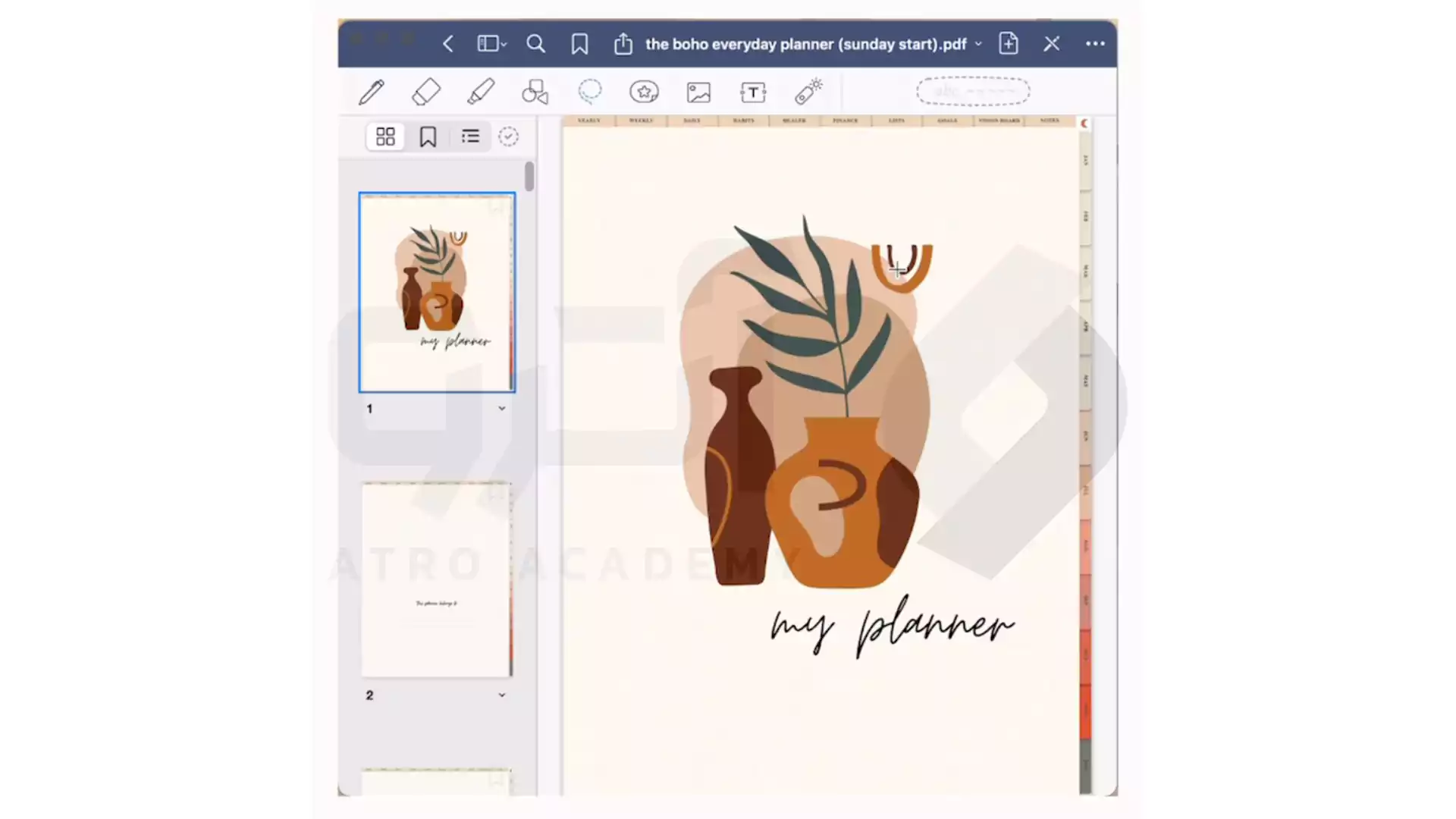 نمونه یک دفتر یادداشت در اپلیکیشن GoodNotes