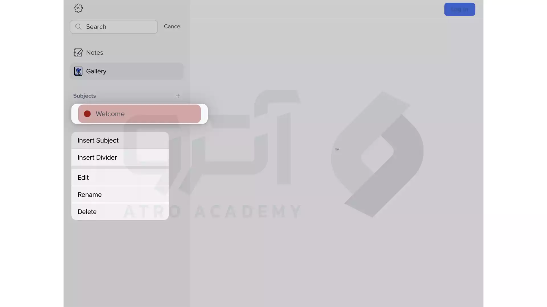 نحوه ویرایش یا حذف اسم جزوه در برنامه Notability