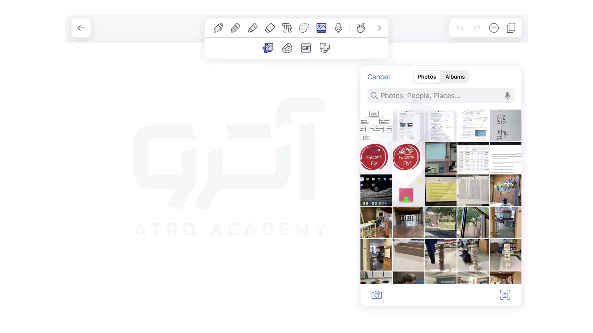 نحوه درج تصویر در جزوه در اپ Notability