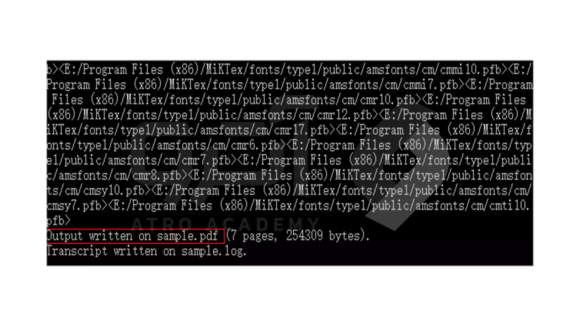 خروجی نهایی PDF در Command Prompt