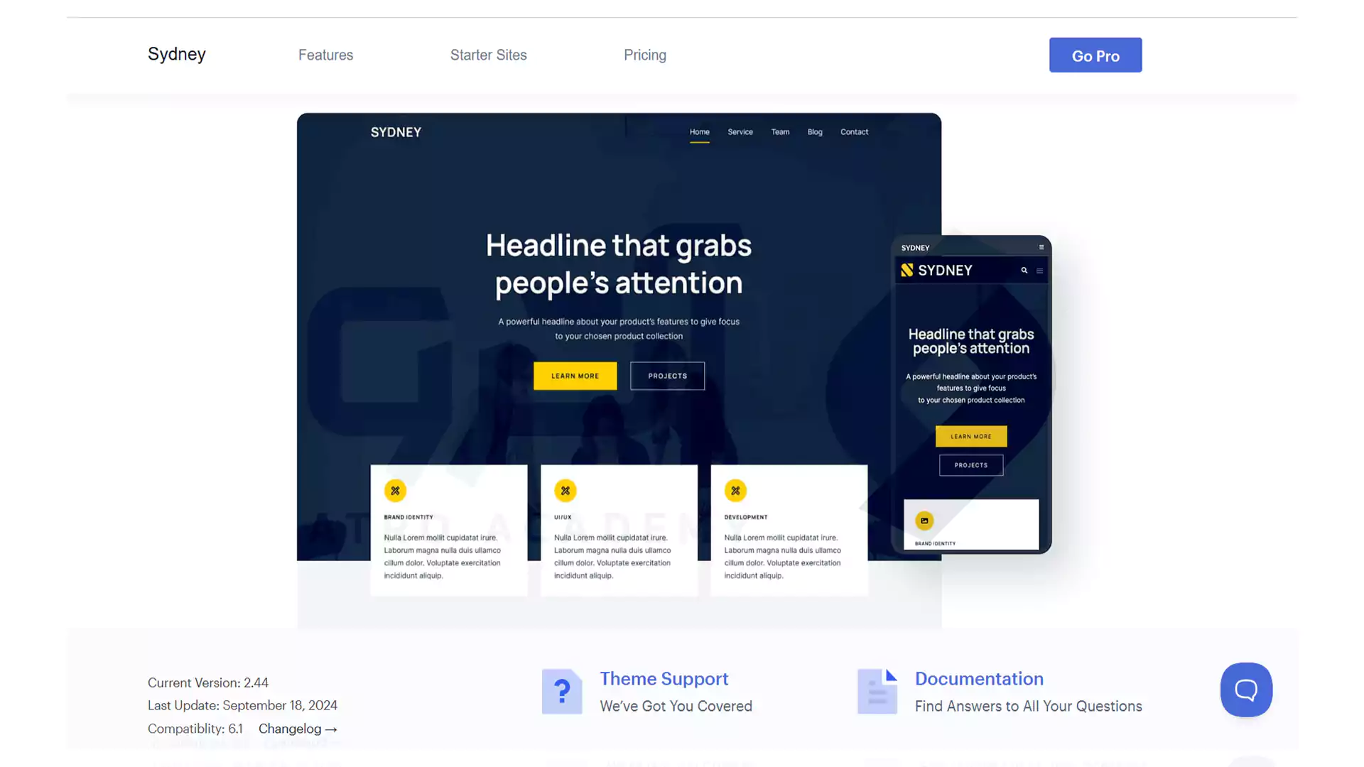 قالب وردپرسی SYDNEY