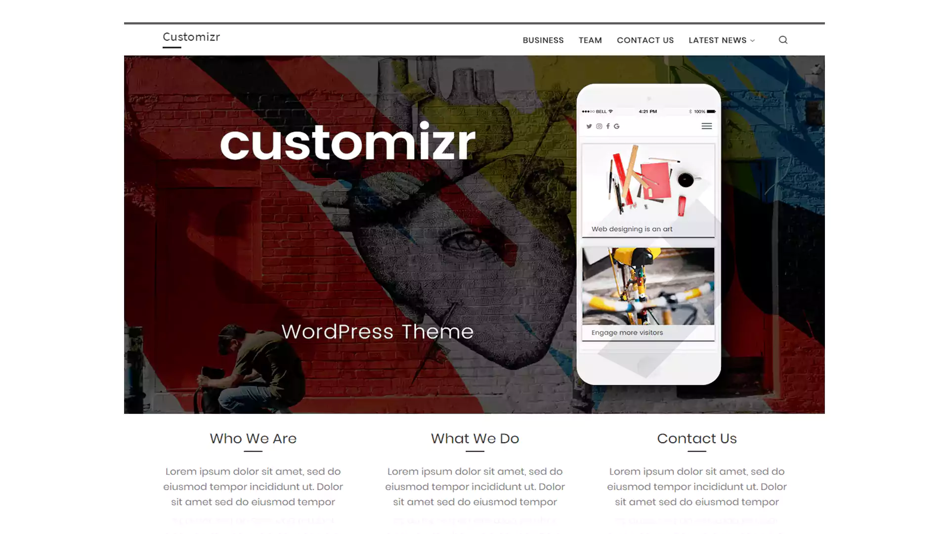 قالب وردپرسی Customizr