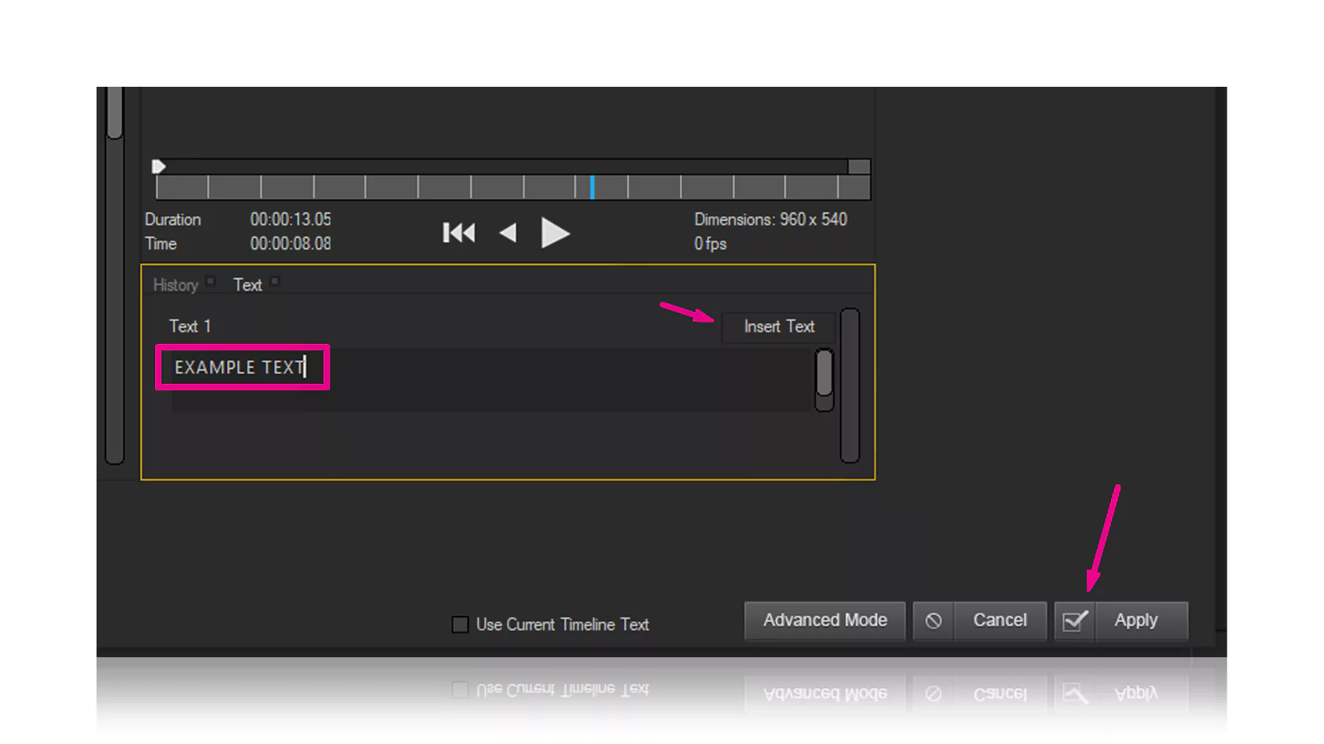 مراحل برنامه نوشتن روی اسکرین ویندوز با ابزار Title Studio