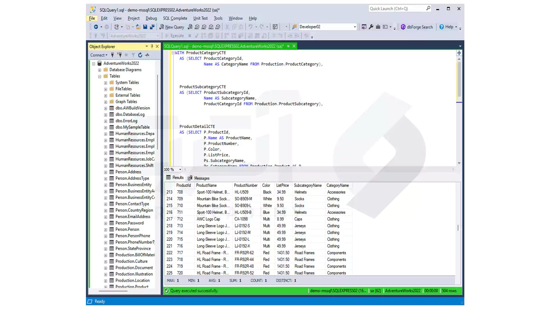 تعریف و استفاده از CTE در SQL با استفاده از چند CTE در یک query