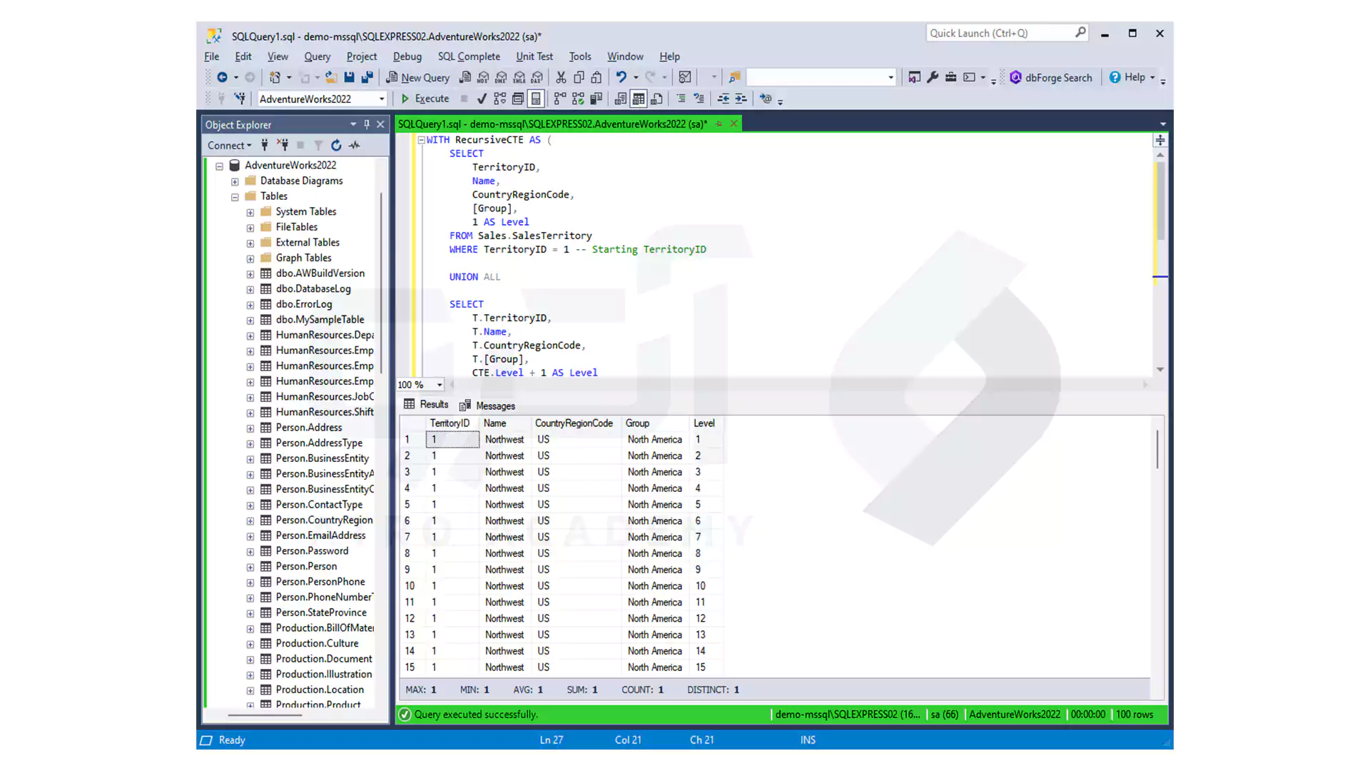 استفاده از CTE های بازگشتی در SQL