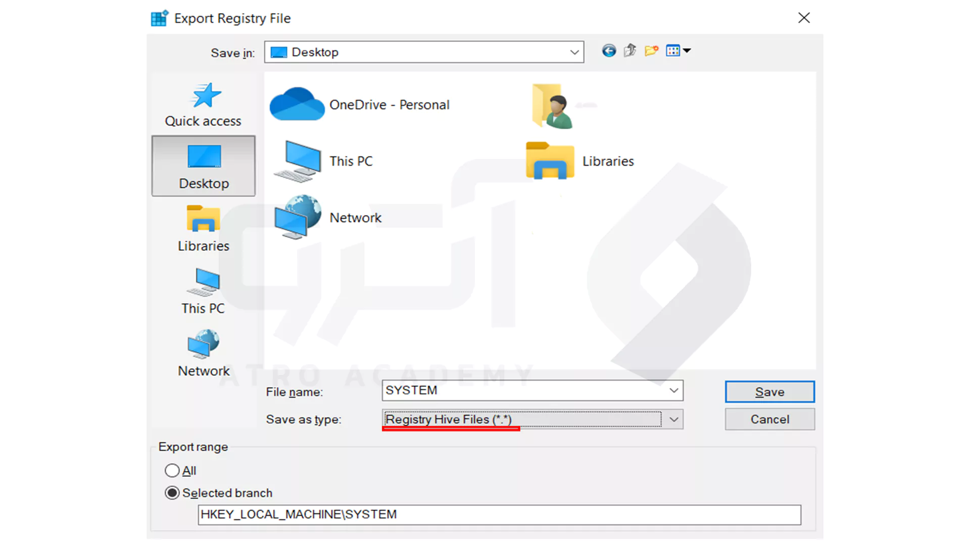 نحوه ذخیره فایل SYSTEM در ابزار MIMIKATZ